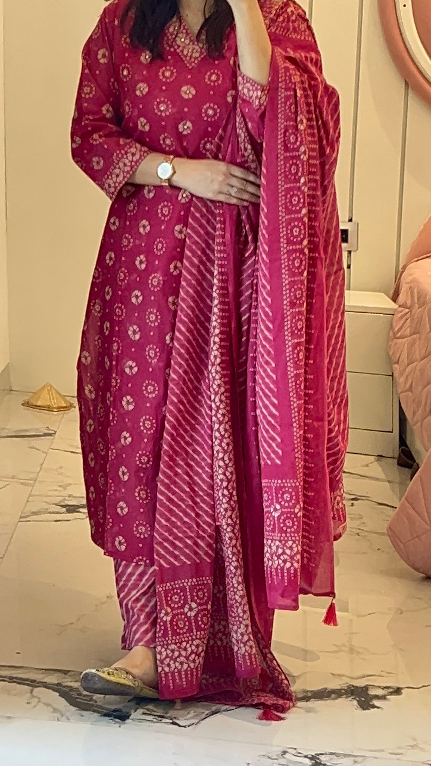 Pure Premium Pink Cotton Kurta Set with Dupatta (38 to 52)