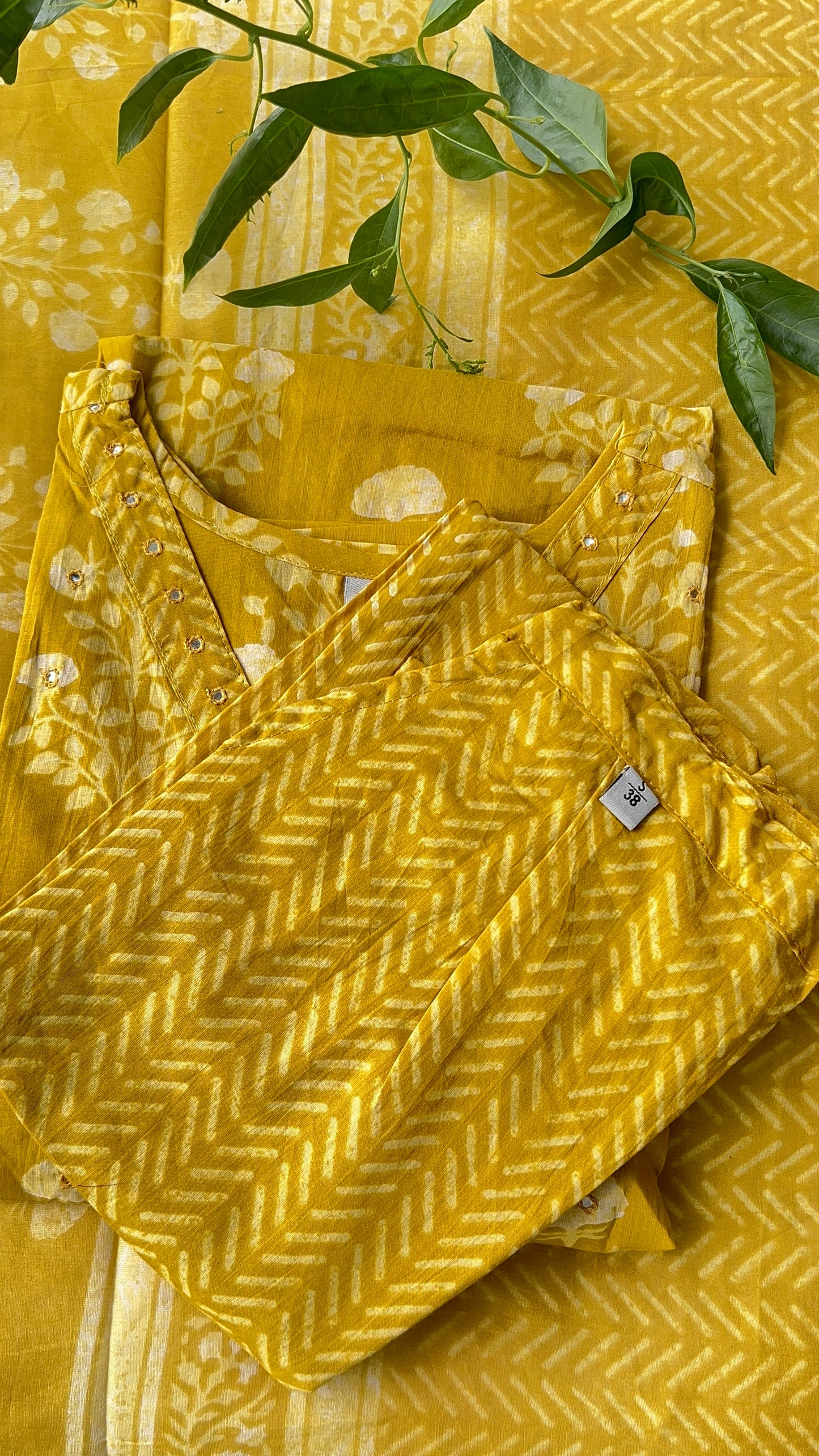 Pure Premium Yellow Cotton Kurta Set with Dupatta (38 to 52)