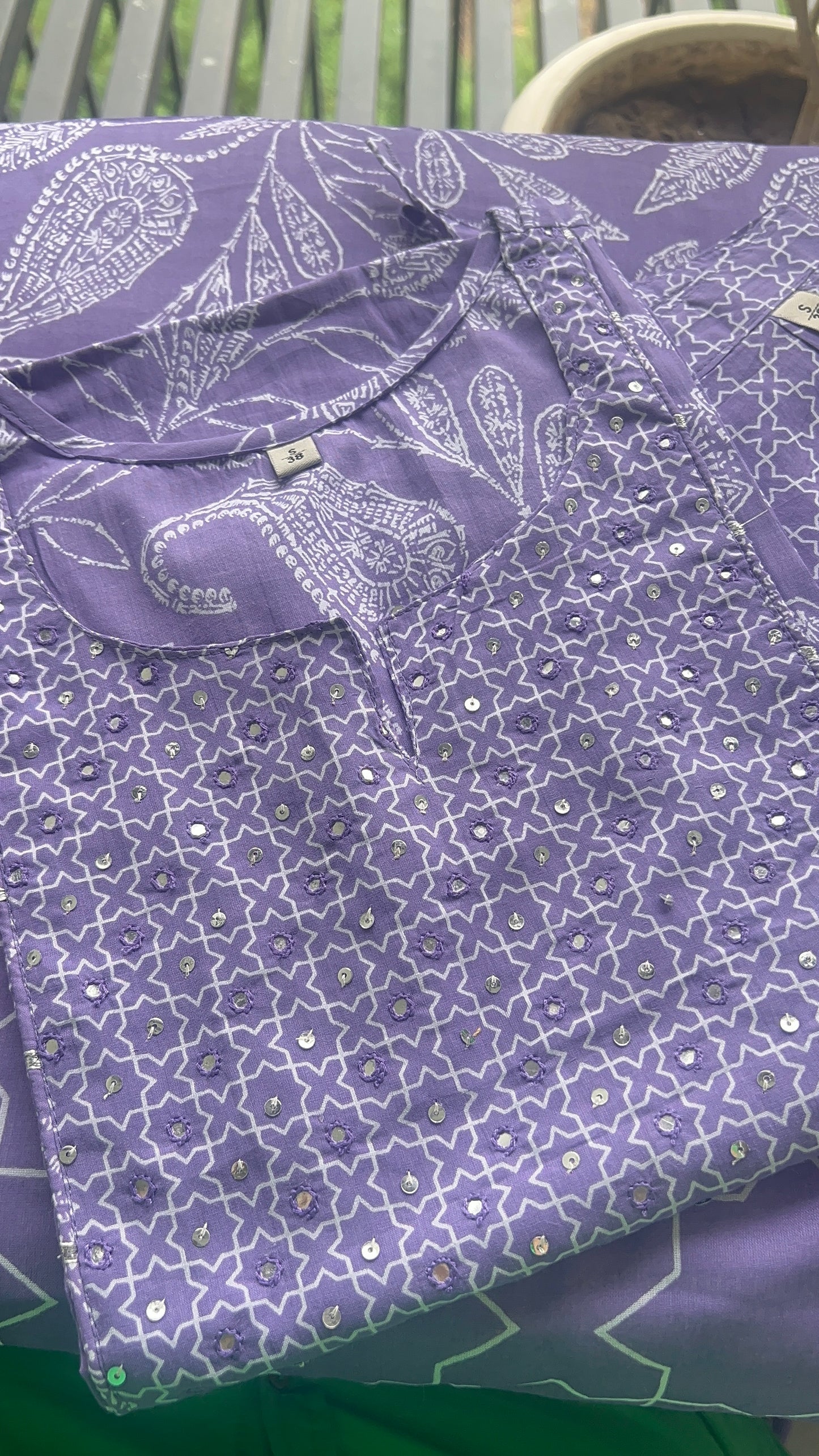 Pure Premium Lavender Cotton kurta Set with Dupatta (38 to 52)