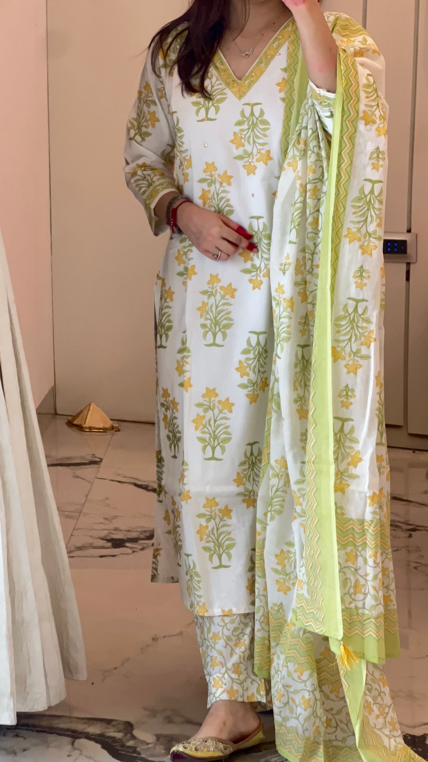 Pure Premium OFF WHITE Cotton Kurta Set with Dupatta (38 to 52)