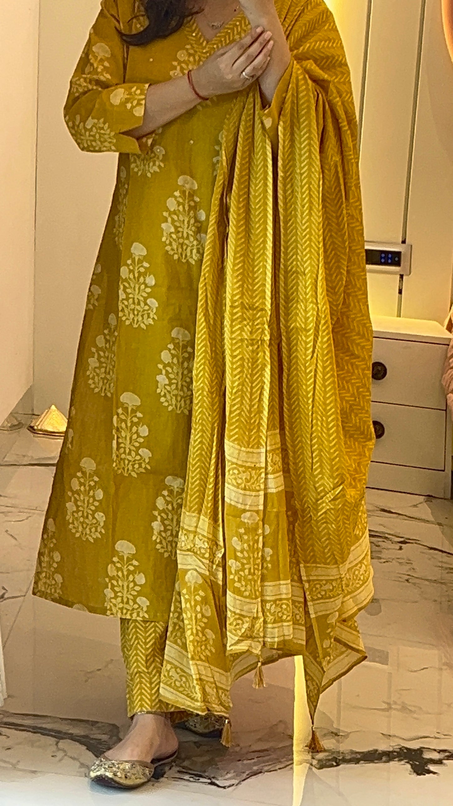 Pure Premium Yellow Cotton Kurta Set with Dupatta (38 to 52)