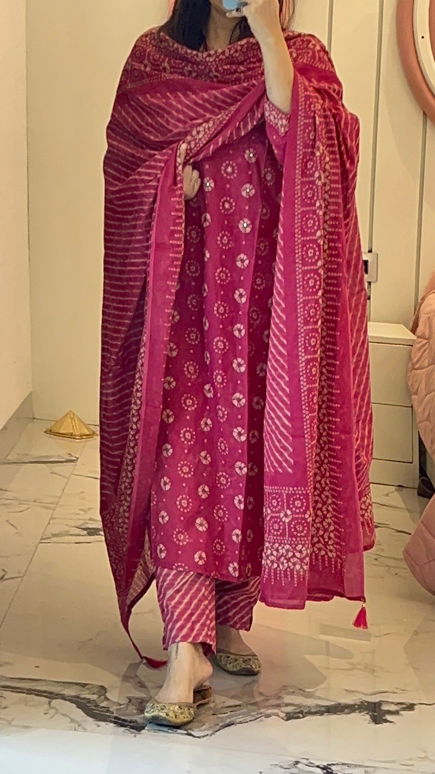 Pure Premium Pink Cotton Kurta Set with Dupatta (38 to 52)