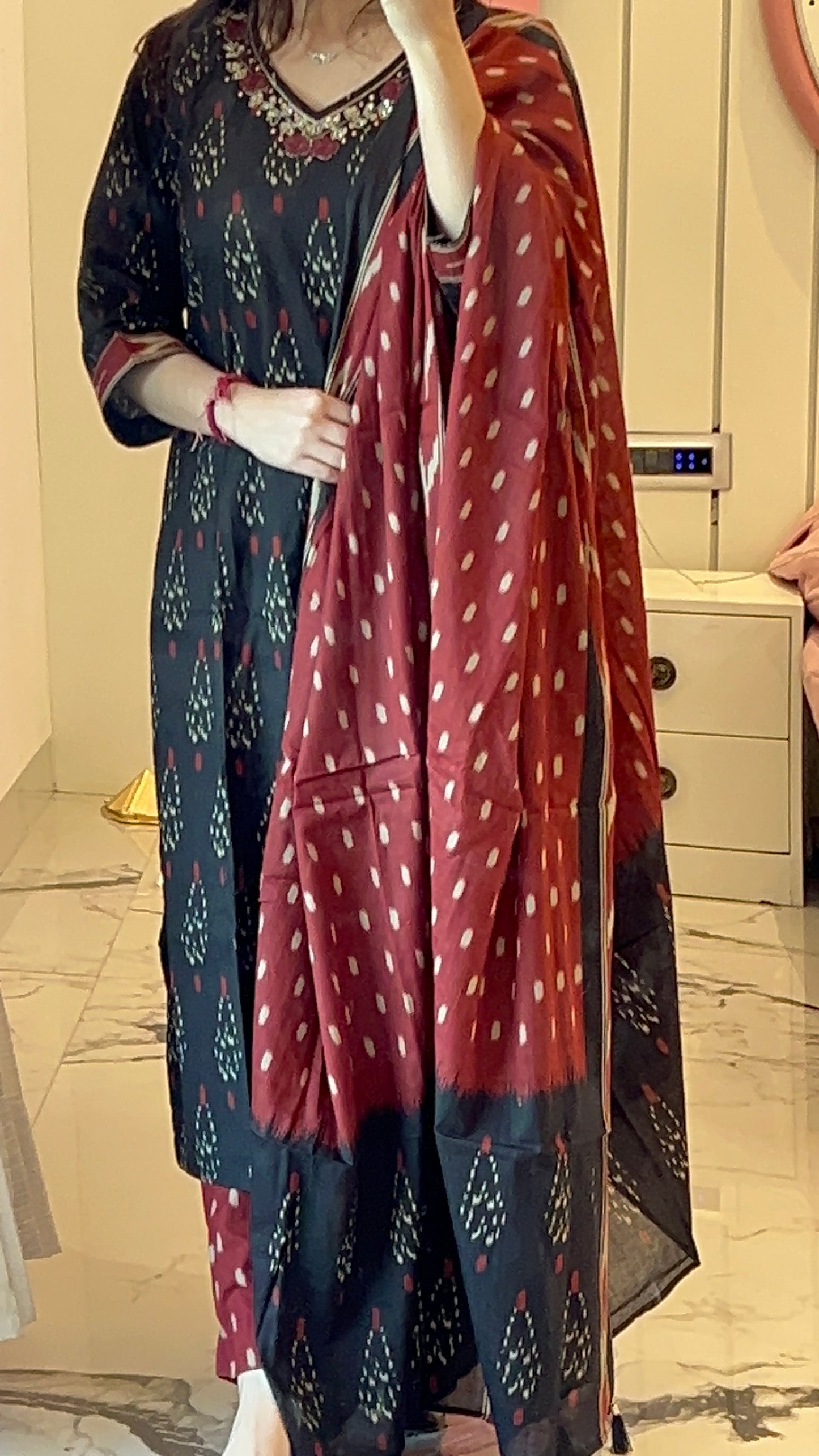 Pure Premium Black kurta set with Dupatta (38 to 52)