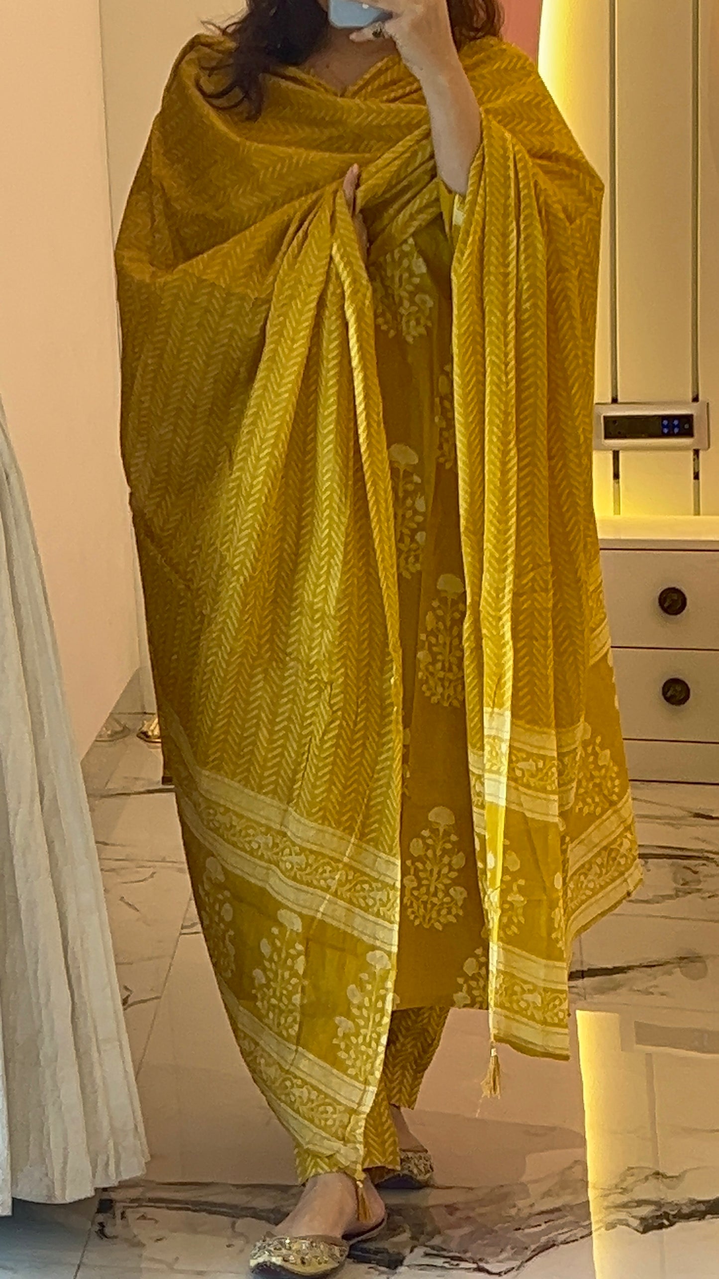 Pure Premium Yellow Cotton Kurta Set with Dupatta (38 to 52)