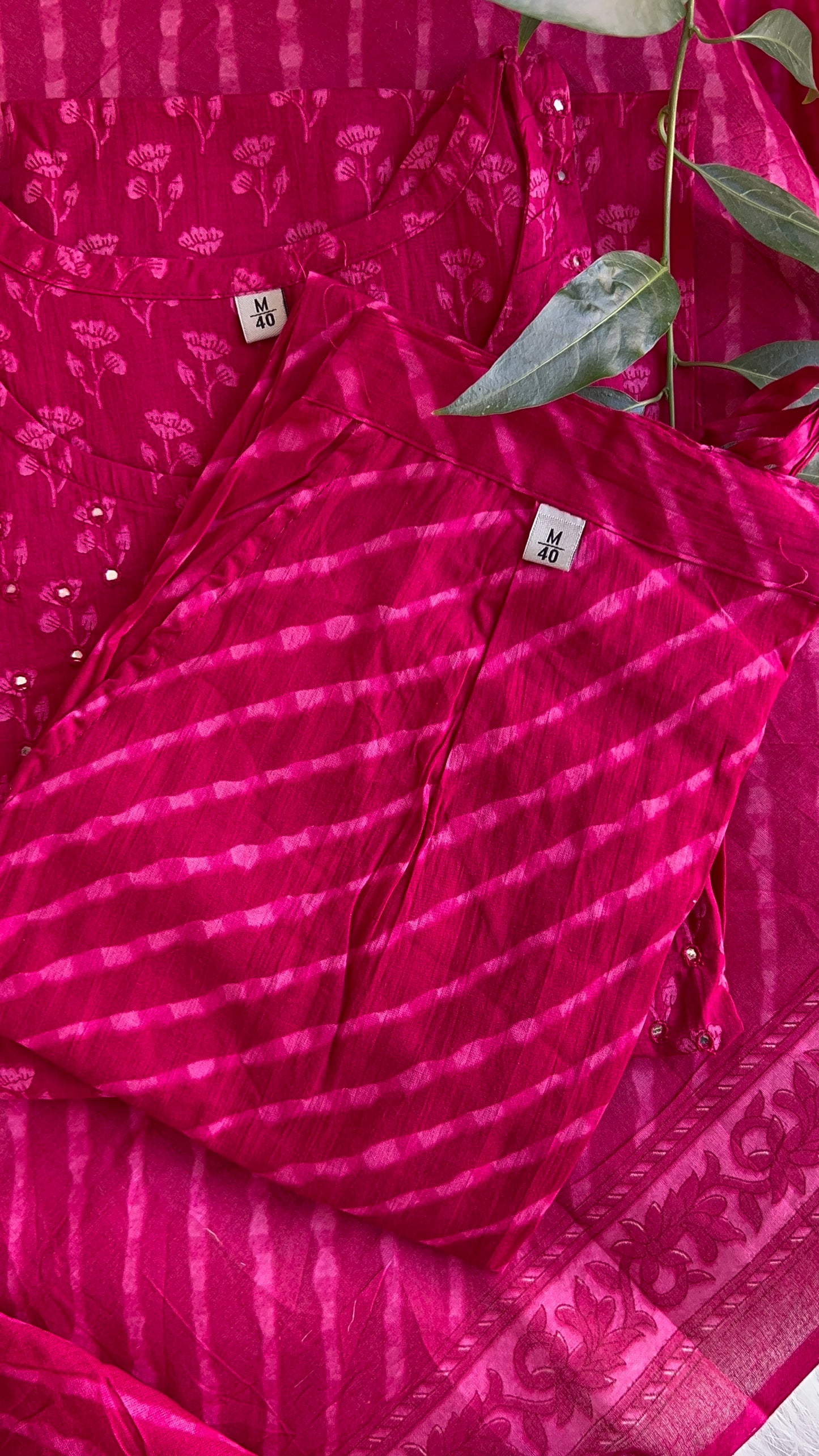 Pure Premium Pink Cotton Kurta Set with Dupatta (38 to 52)