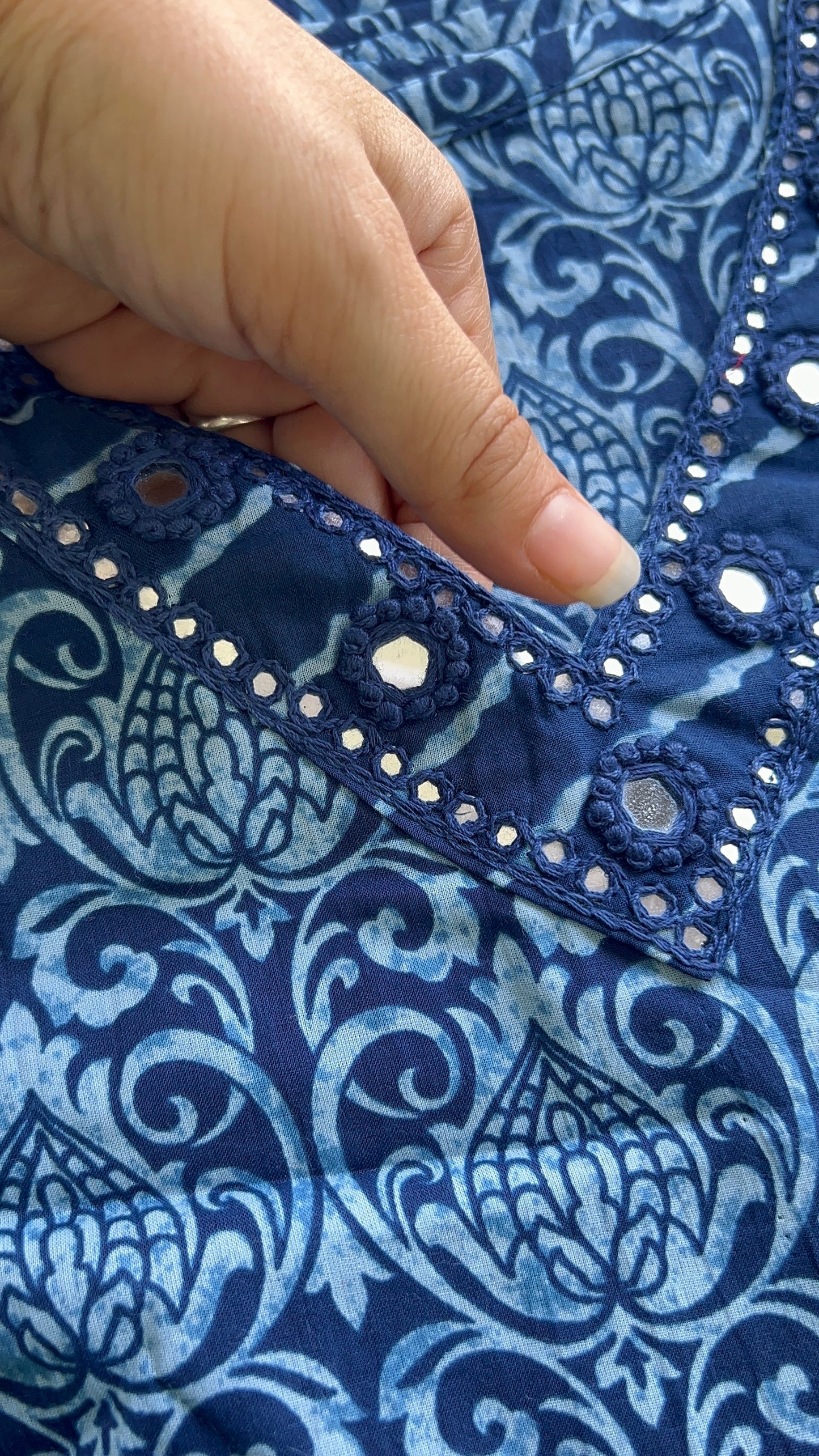 Pure Premium Indigo blue Cotton kurta set with Dupatta (38 to 52)