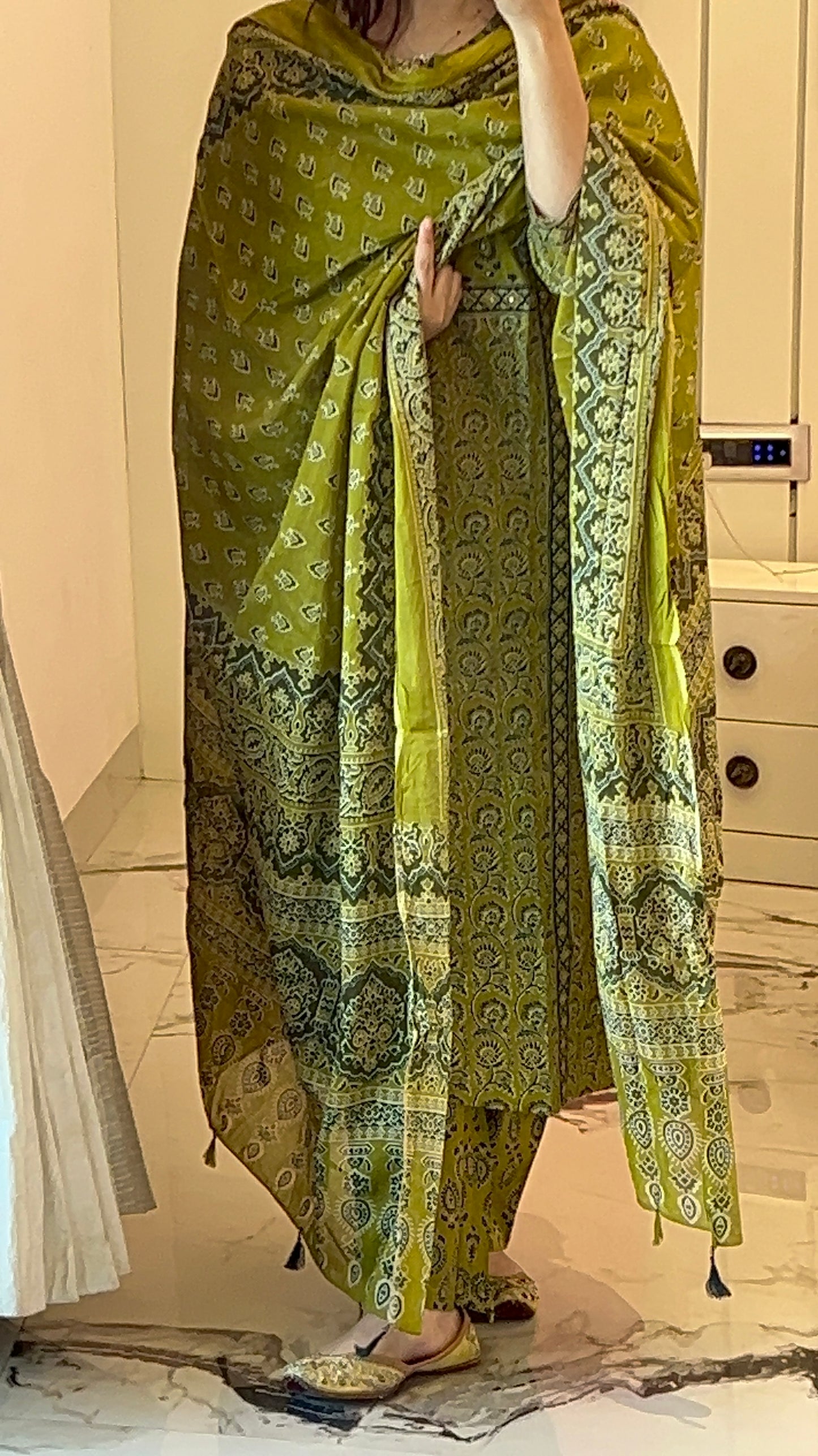 Pure Premium Green Cotton Kurta Set with Dupatta (38 to 46)