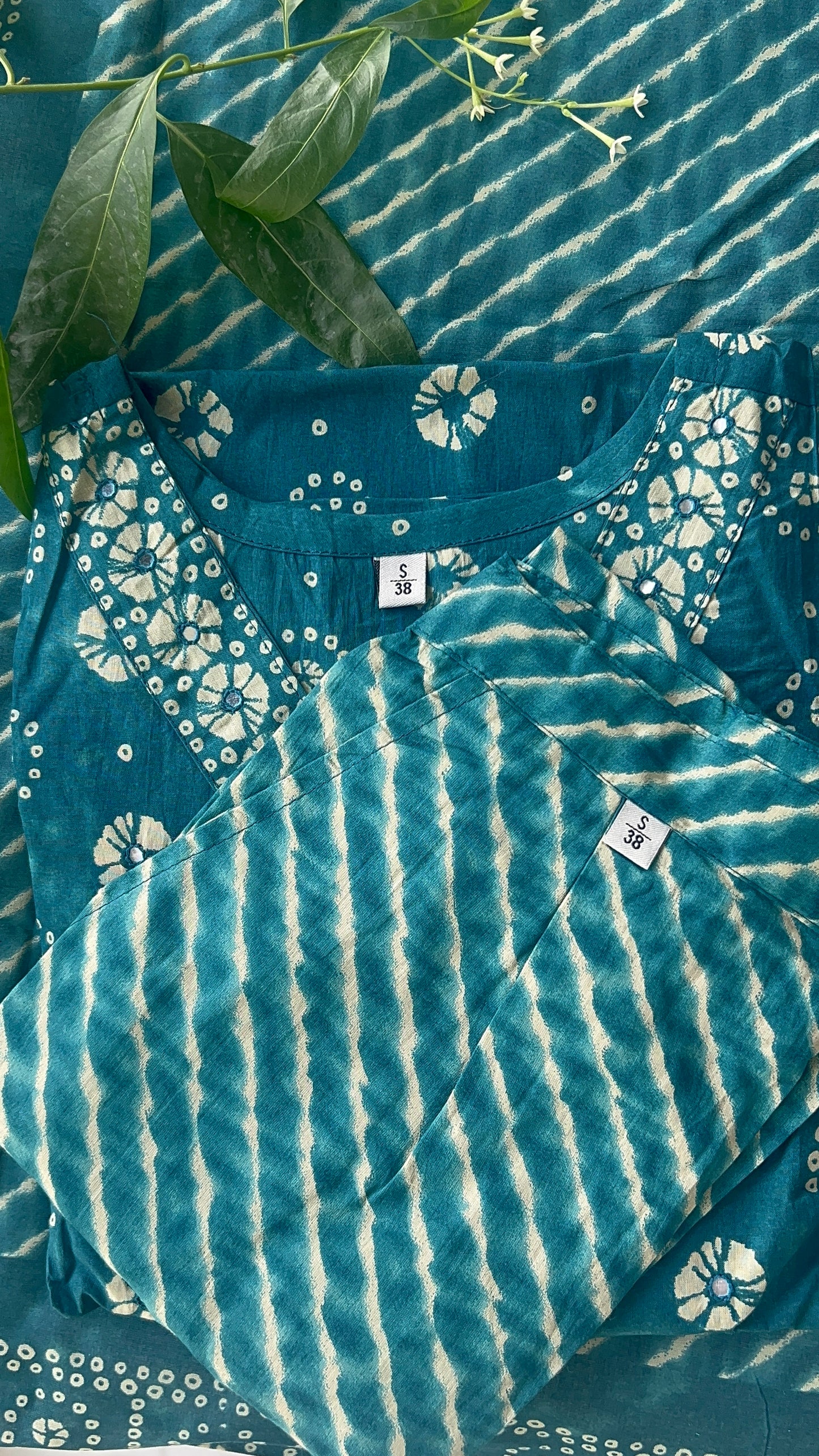 Pure Premium Teal Cotton Kurta Set with Dupatta (38 to 52)