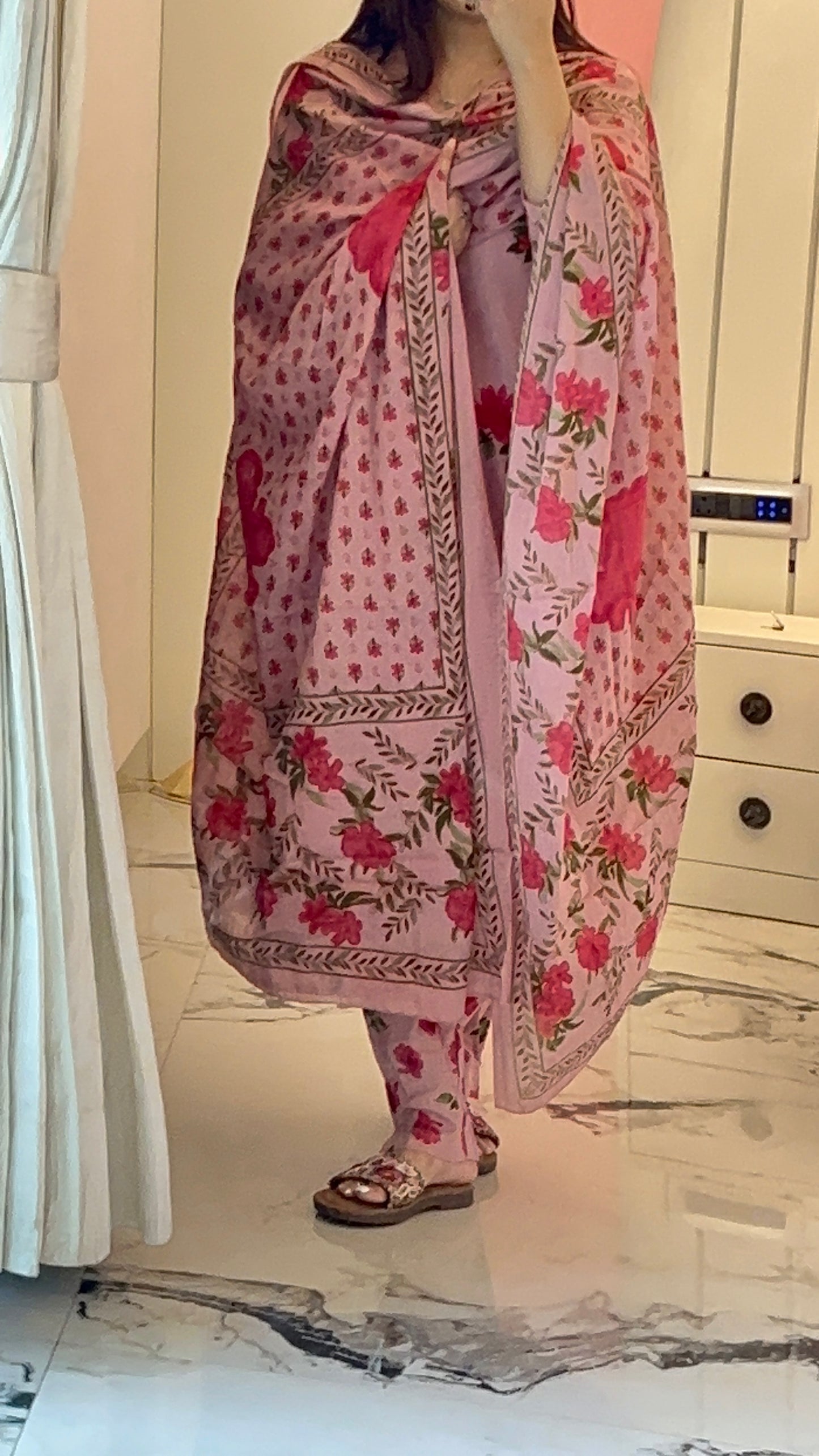 Pure Premium Pink Cotton kurta set with Dupatta (38 to 46)