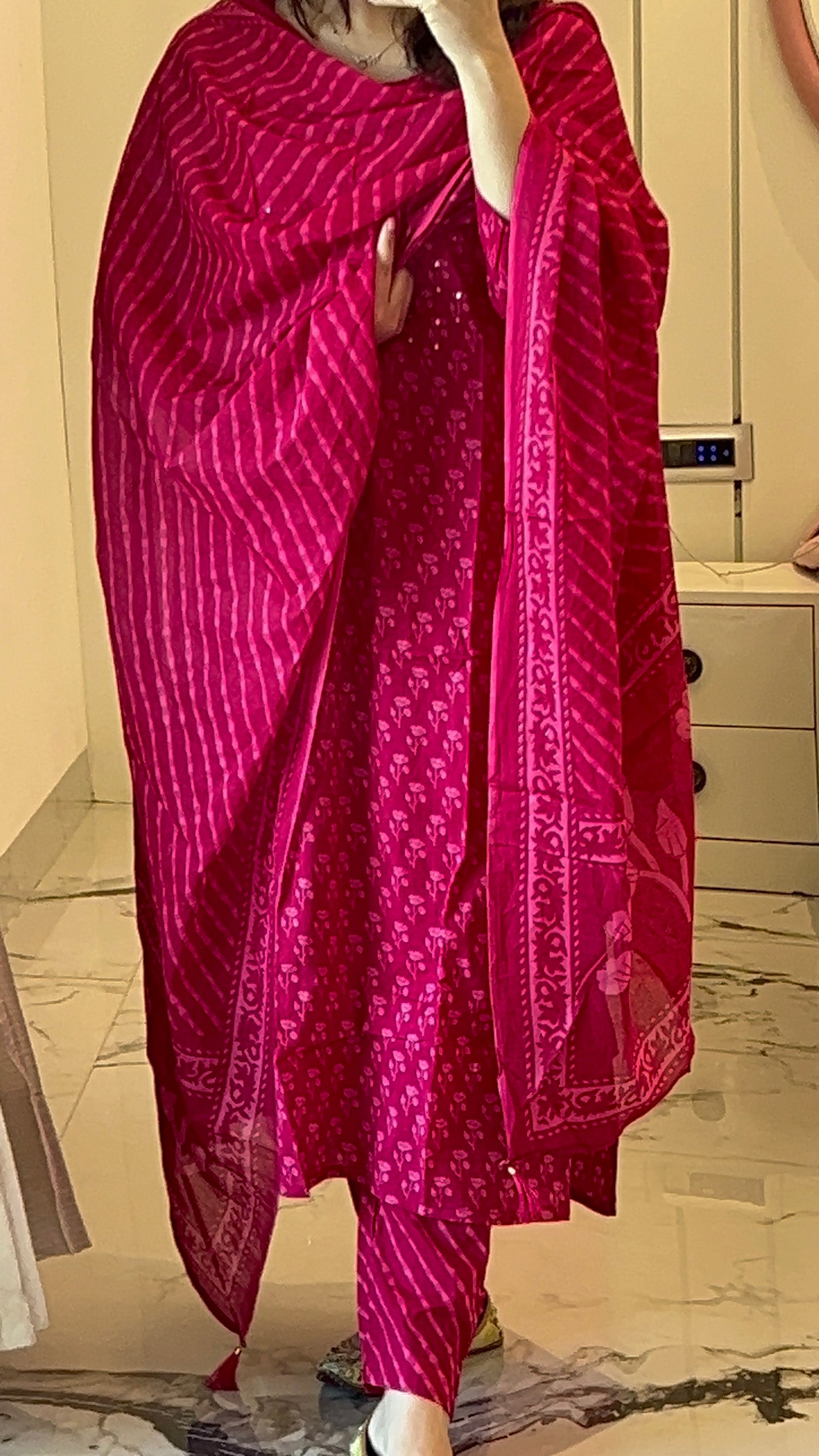 Pure Premium Pink Cotton Kurta Set with Dupatta (38 to 52)