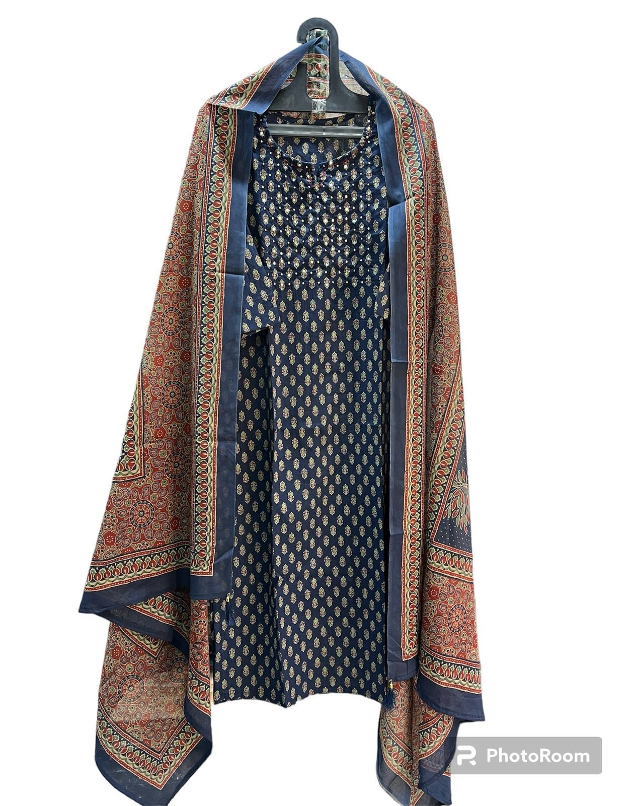 Royal blue kurta set with Dupatta