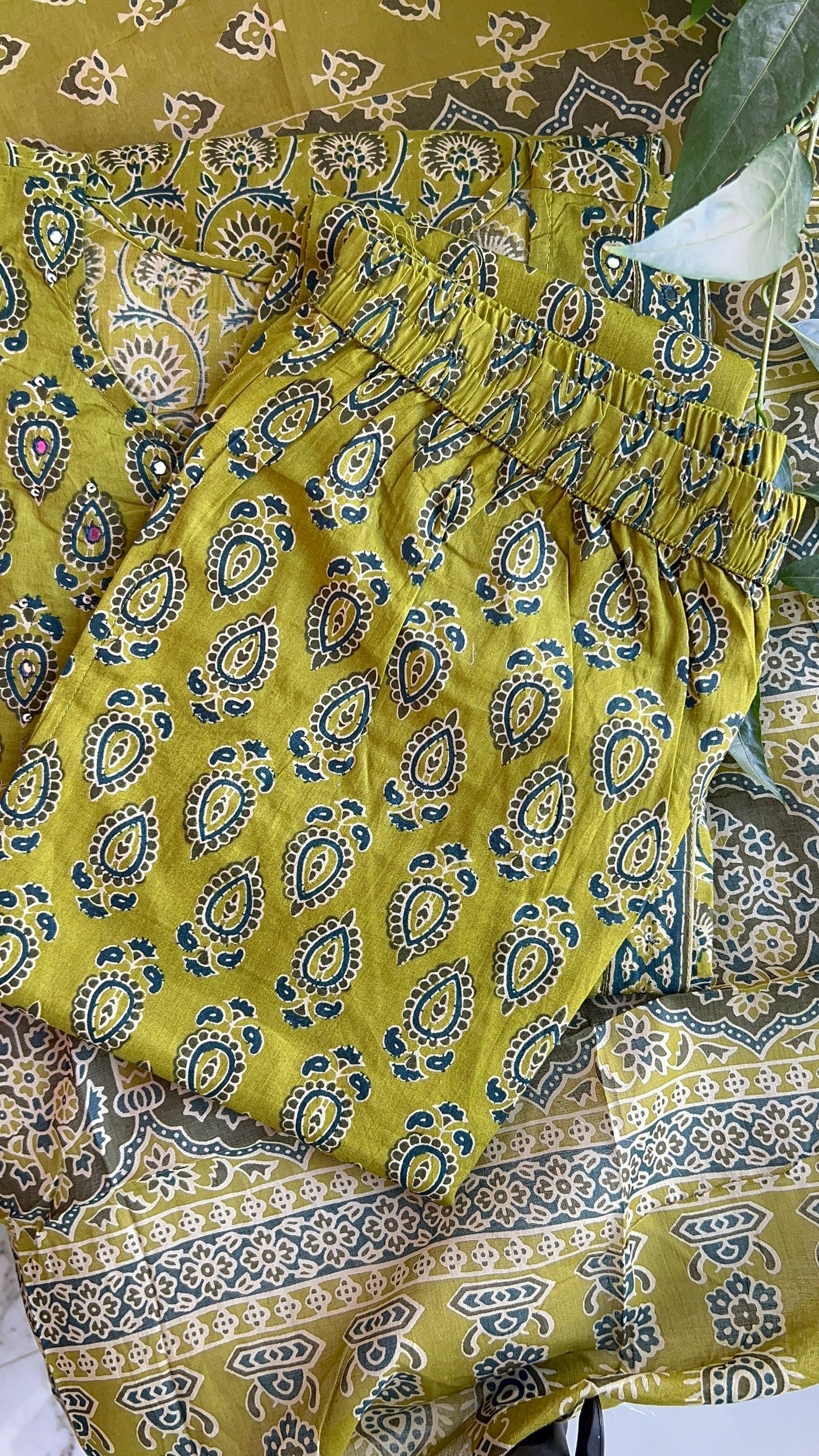 Pure Premium Green Cotton Kurta Set with Dupatta (38 to 46)