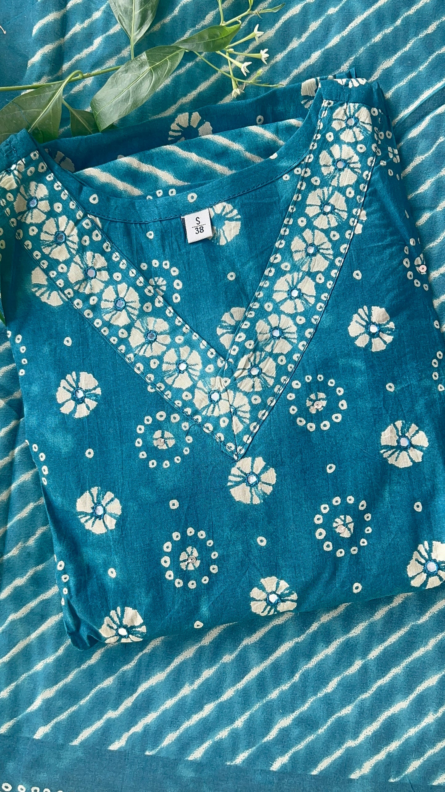 Pure Premium Teal Cotton Kurta Set with Dupatta (38 to 52)