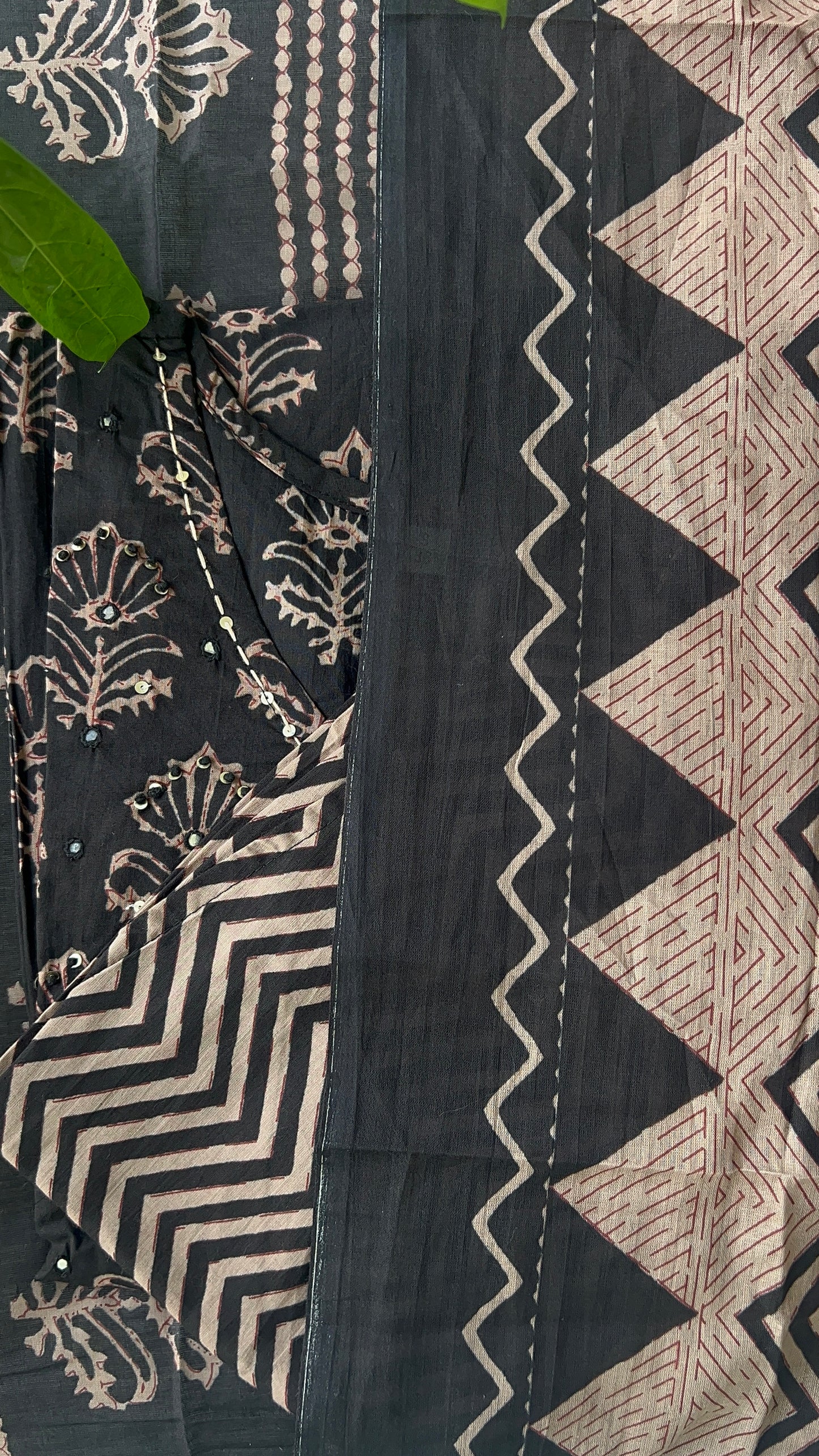 Pure Premium Black Cotton kurta set with Dupatta (38 to 52)