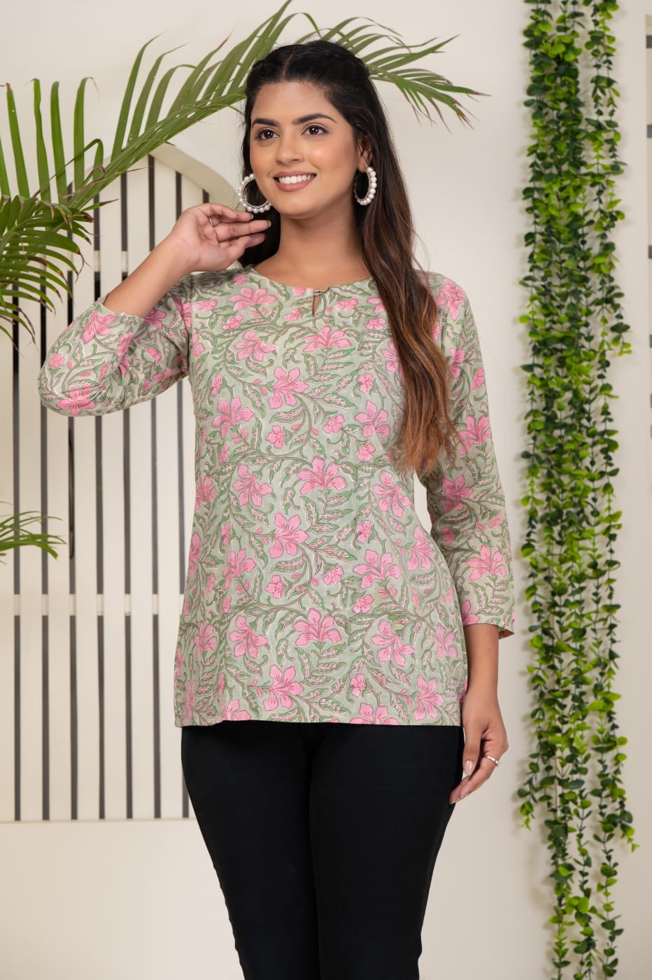 Green Kalamkari Top