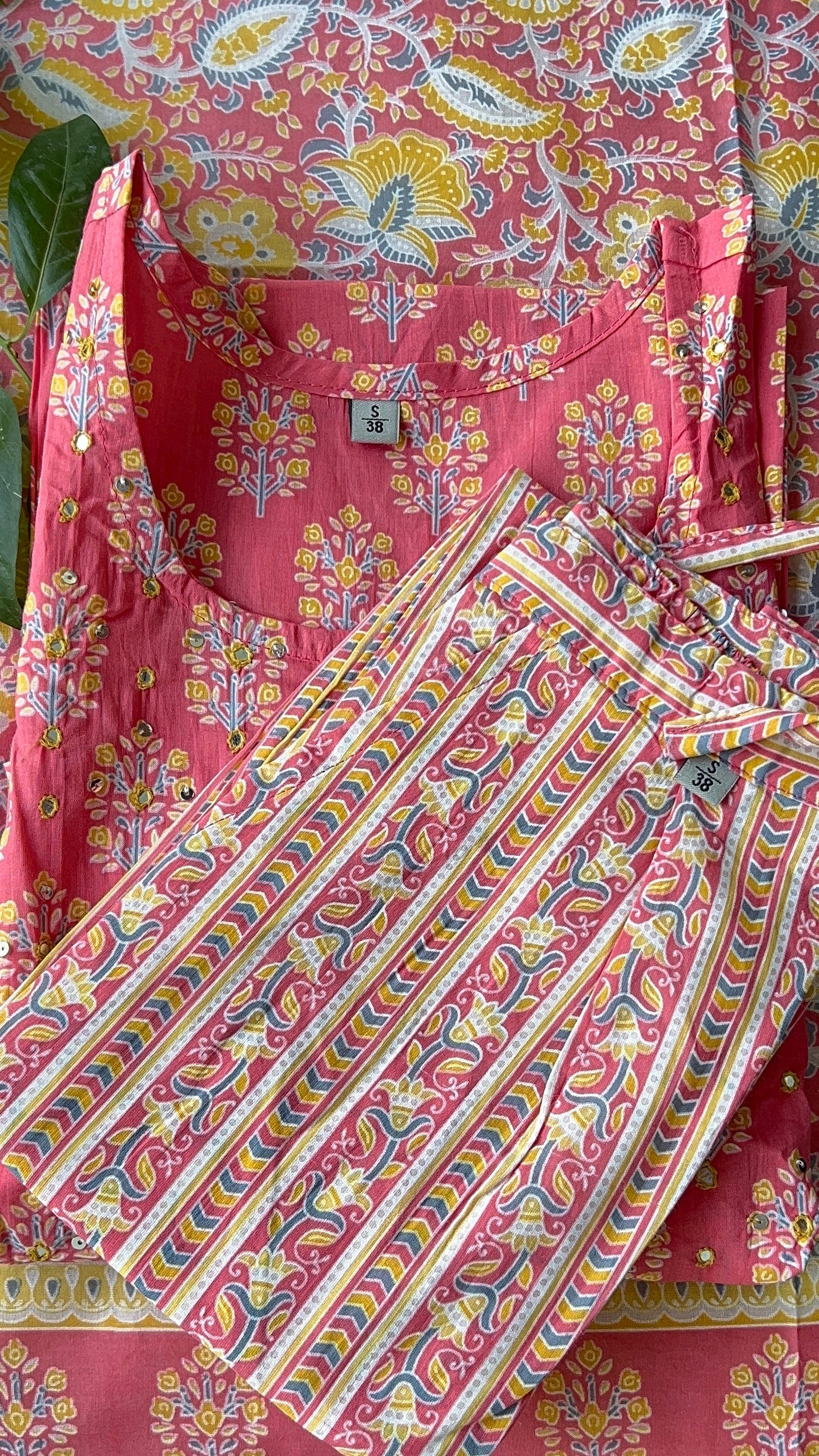 Pure Premium Peach Cotton kurta Set with Dupatta (38 to 52)