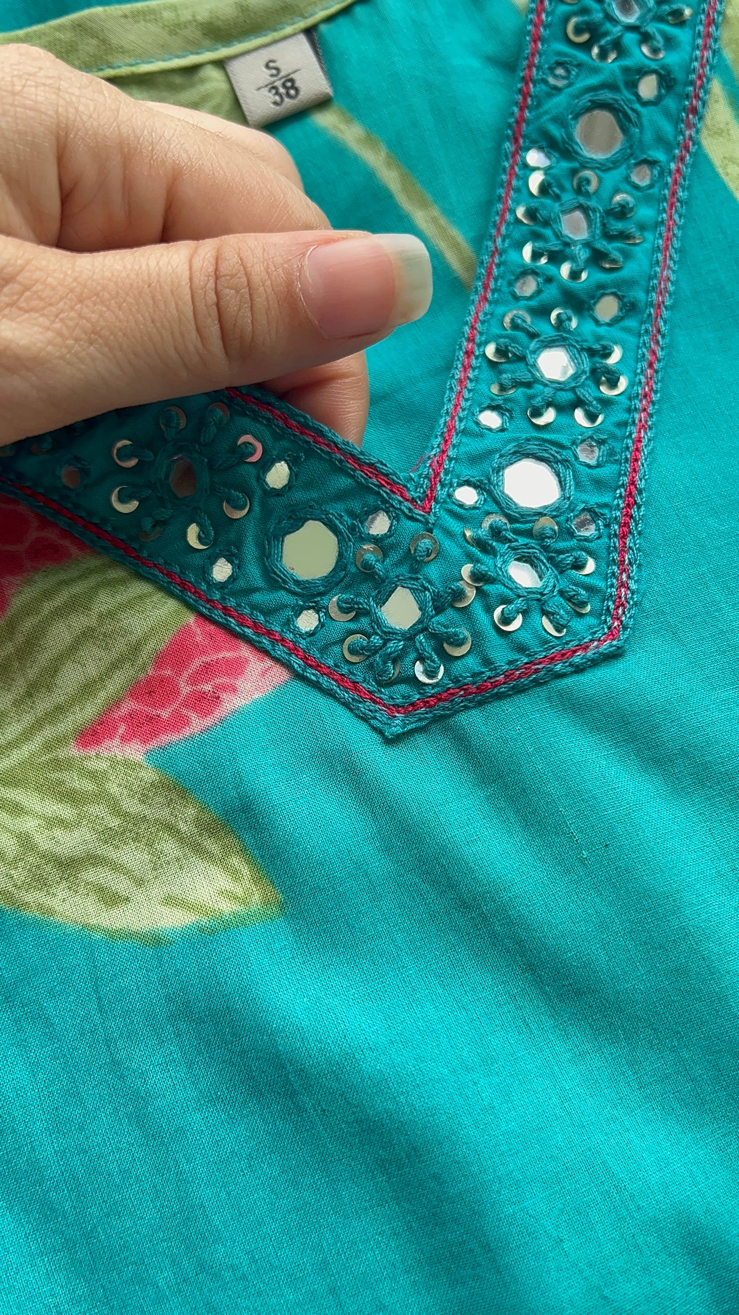 Pure Premium Teal Cotton Kurta Set with Dupatta (38 to 50)