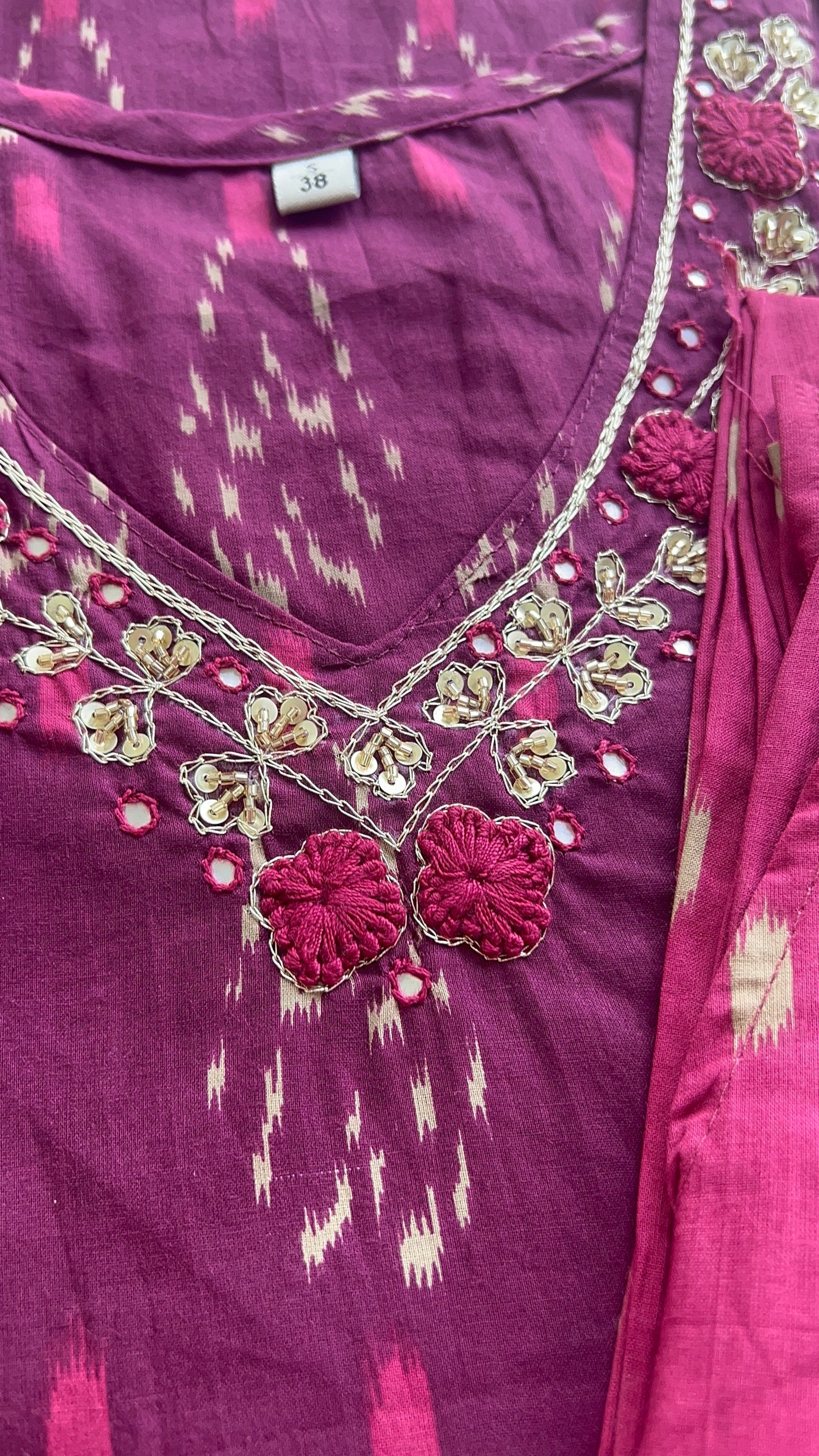 Pure Premium Wine Cotton Kurta Set with Dupatta (38 to 52)