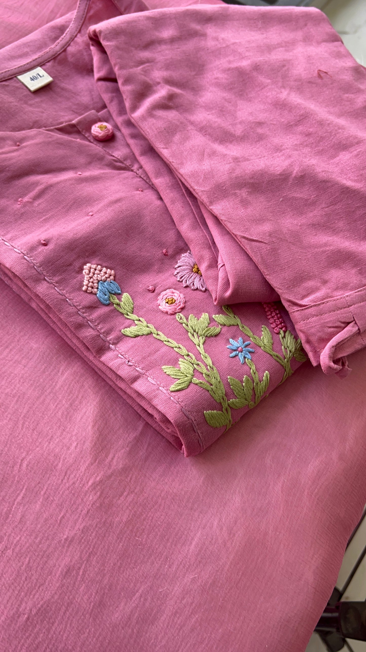 Pure Premium Onion Pink Cotton Flex Kurta Set with Dupatta (38 to 46)