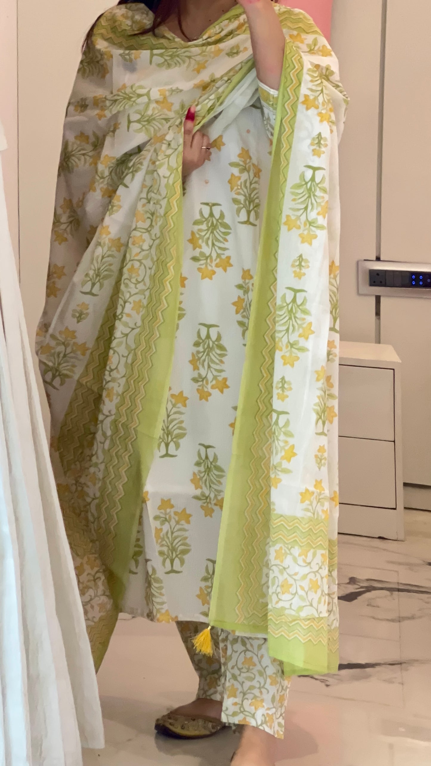 Pure Premium OFF WHITE Cotton Kurta Set with Dupatta (38 to 52)