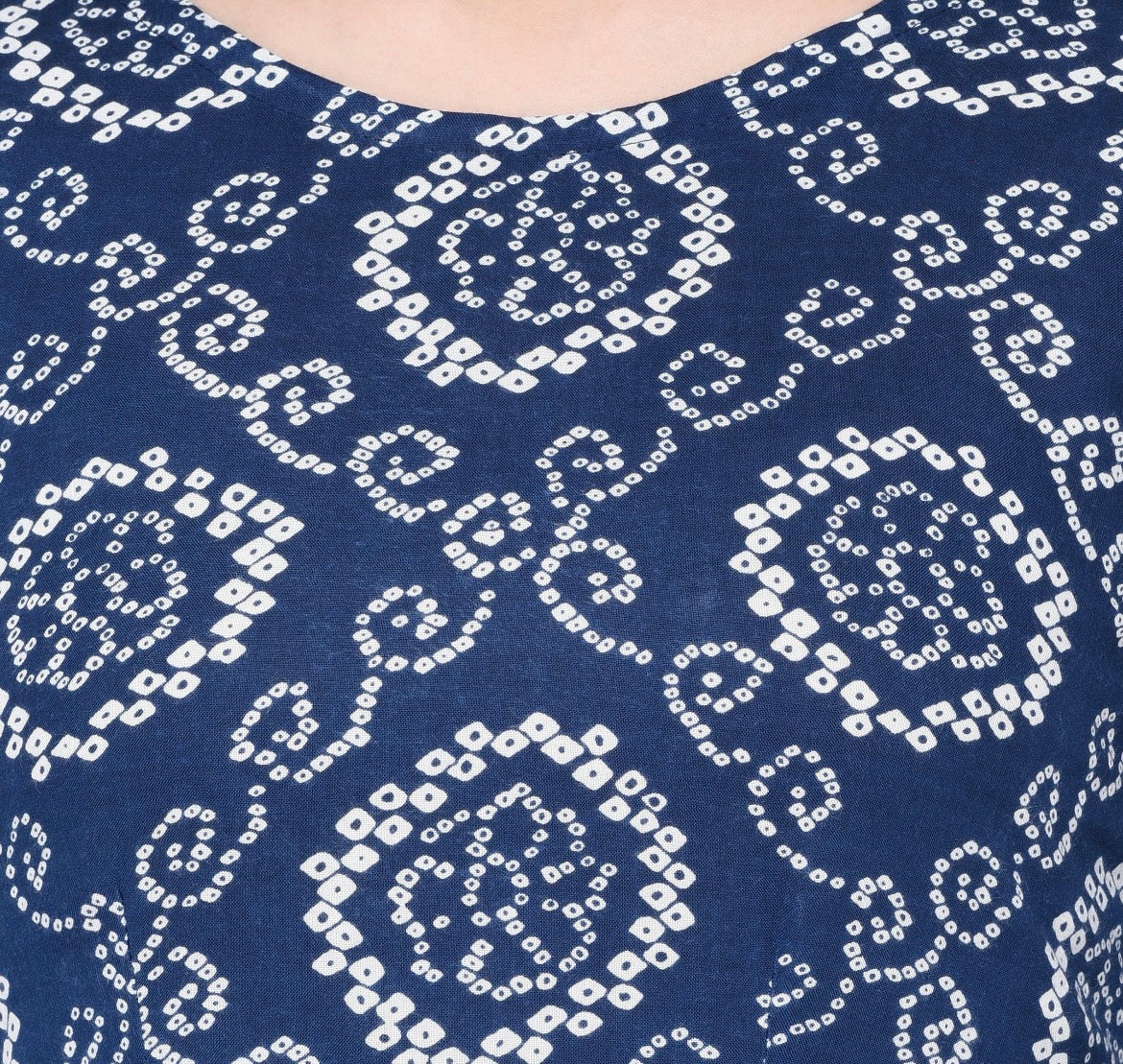Blue Jaipuri print Anarkali