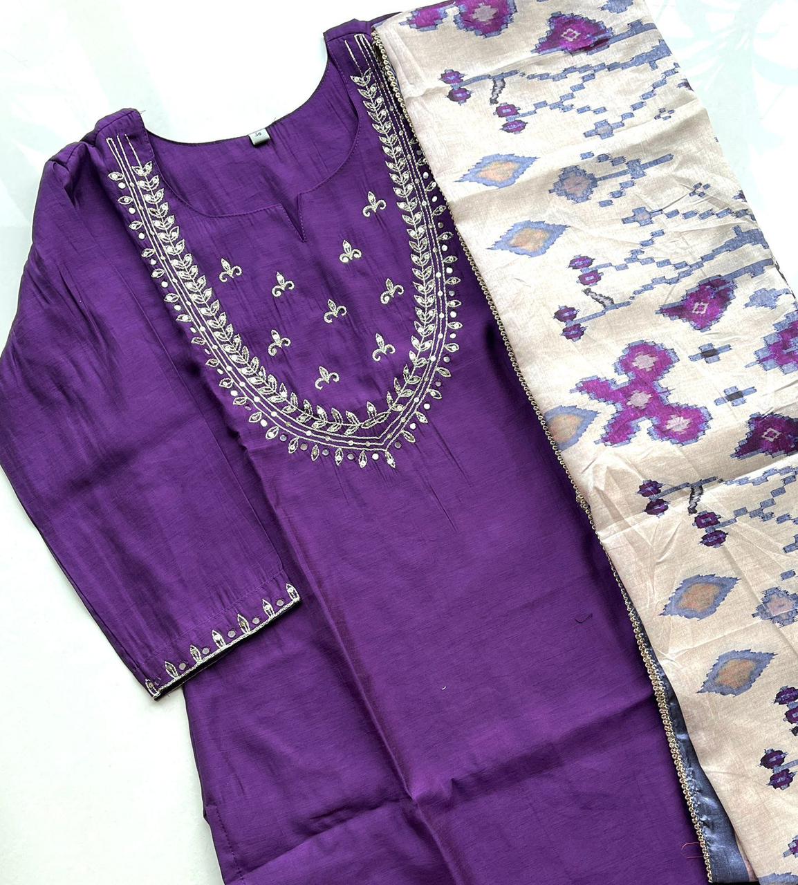 Pure Premium Chanderi silk Kurta Set with Dupatta (38 to 52)