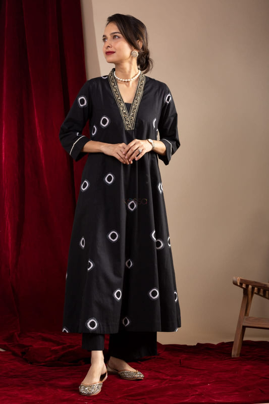 Black Aline kurta set