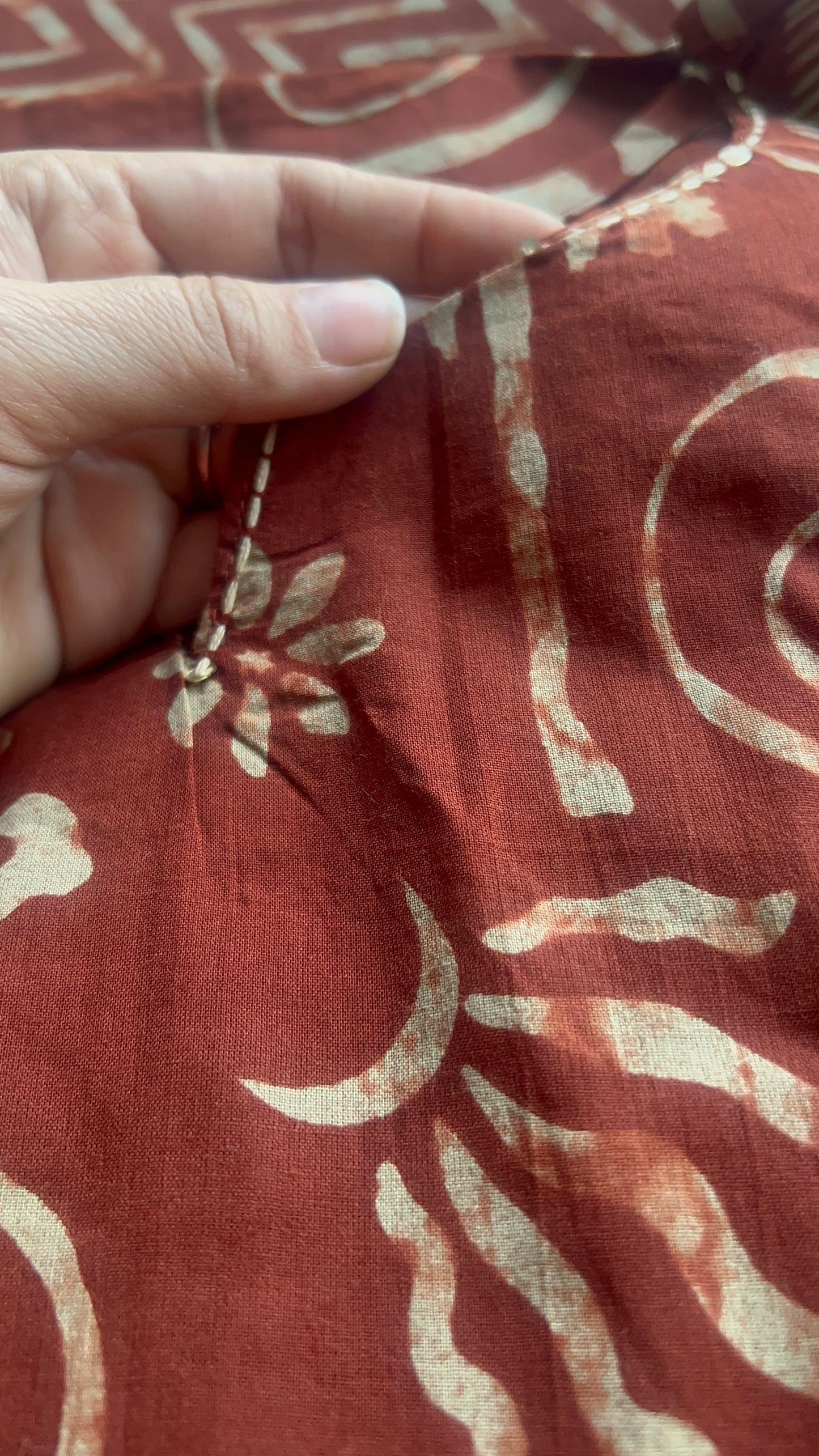 Vgang Rust cotton Kurta Set with Dupatta (38 to 52)