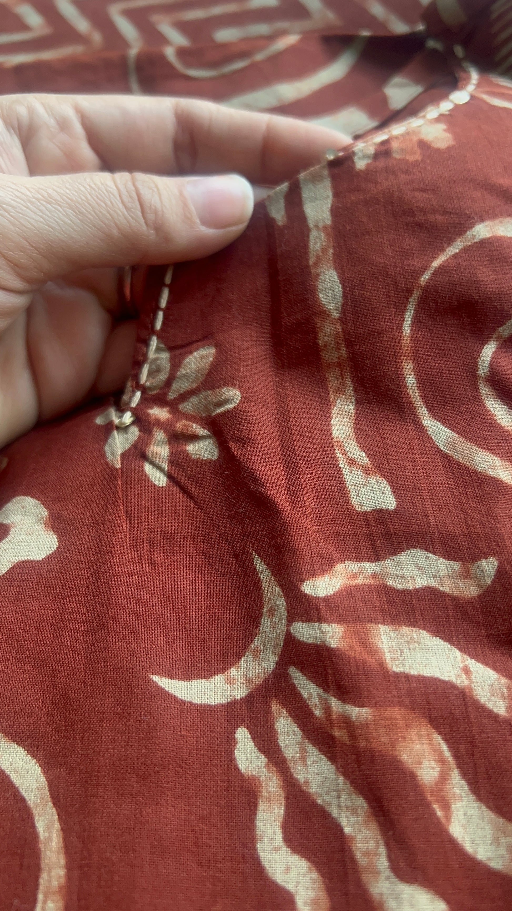 Vgang Rust cotton Kurta Set with Dupatta (38 to 52)