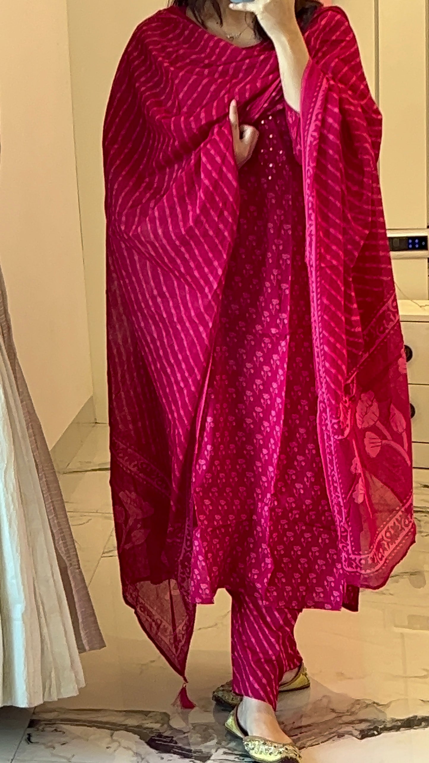 Pure Premium Pink Cotton Kurta Set with Dupatta (38 to 52)