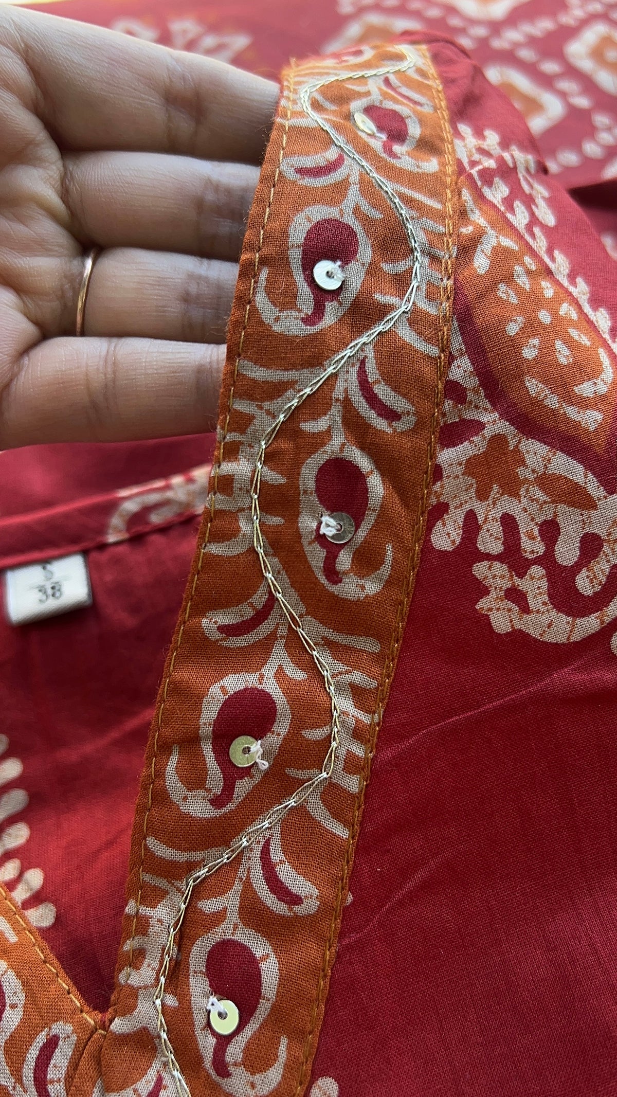 Maroon Block Print kurta set with Dupatta (38 to 52)