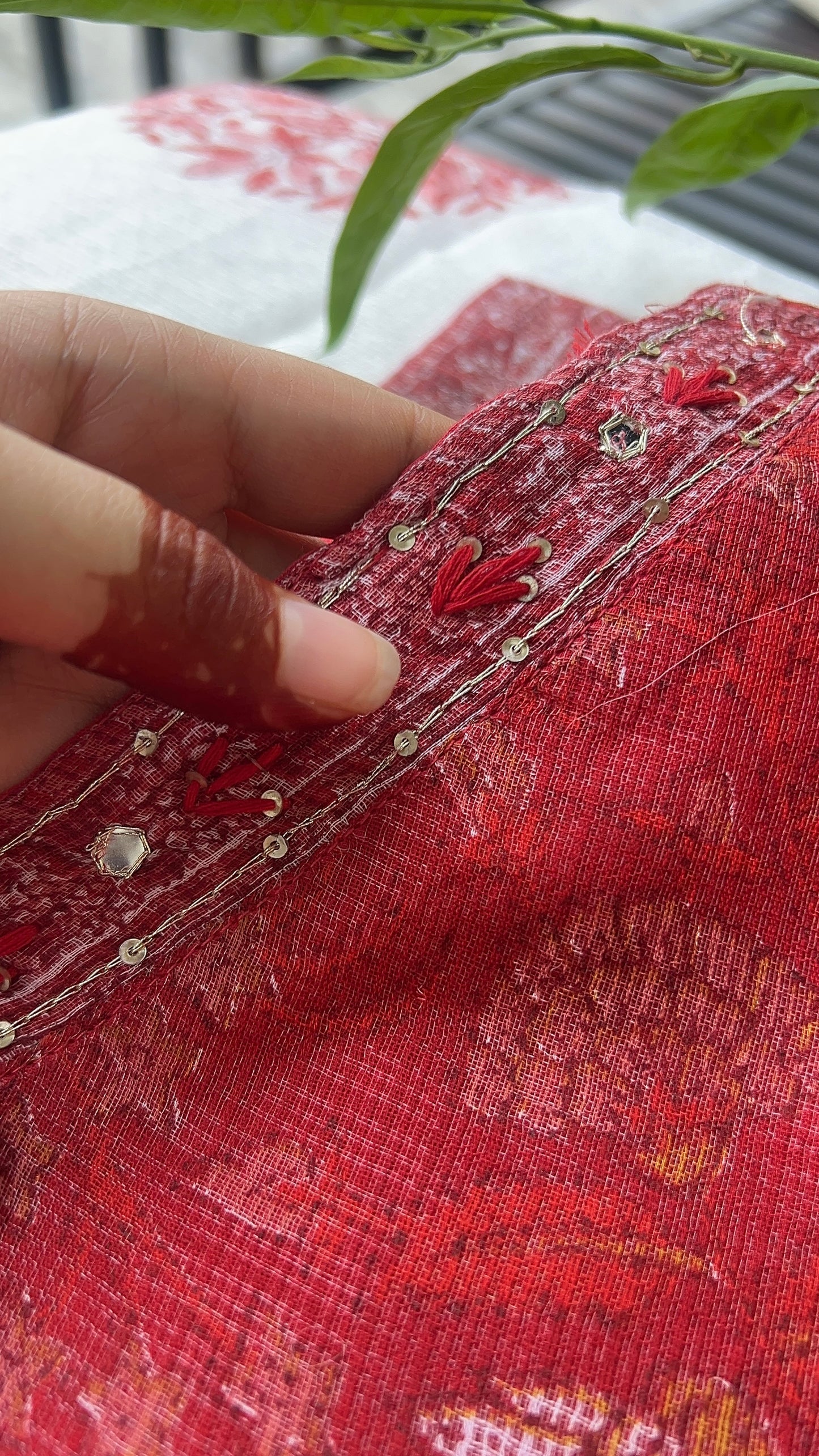 Women’s Red Kota Dori kurta with Cotton Pant and Dupatta (38 to 46)