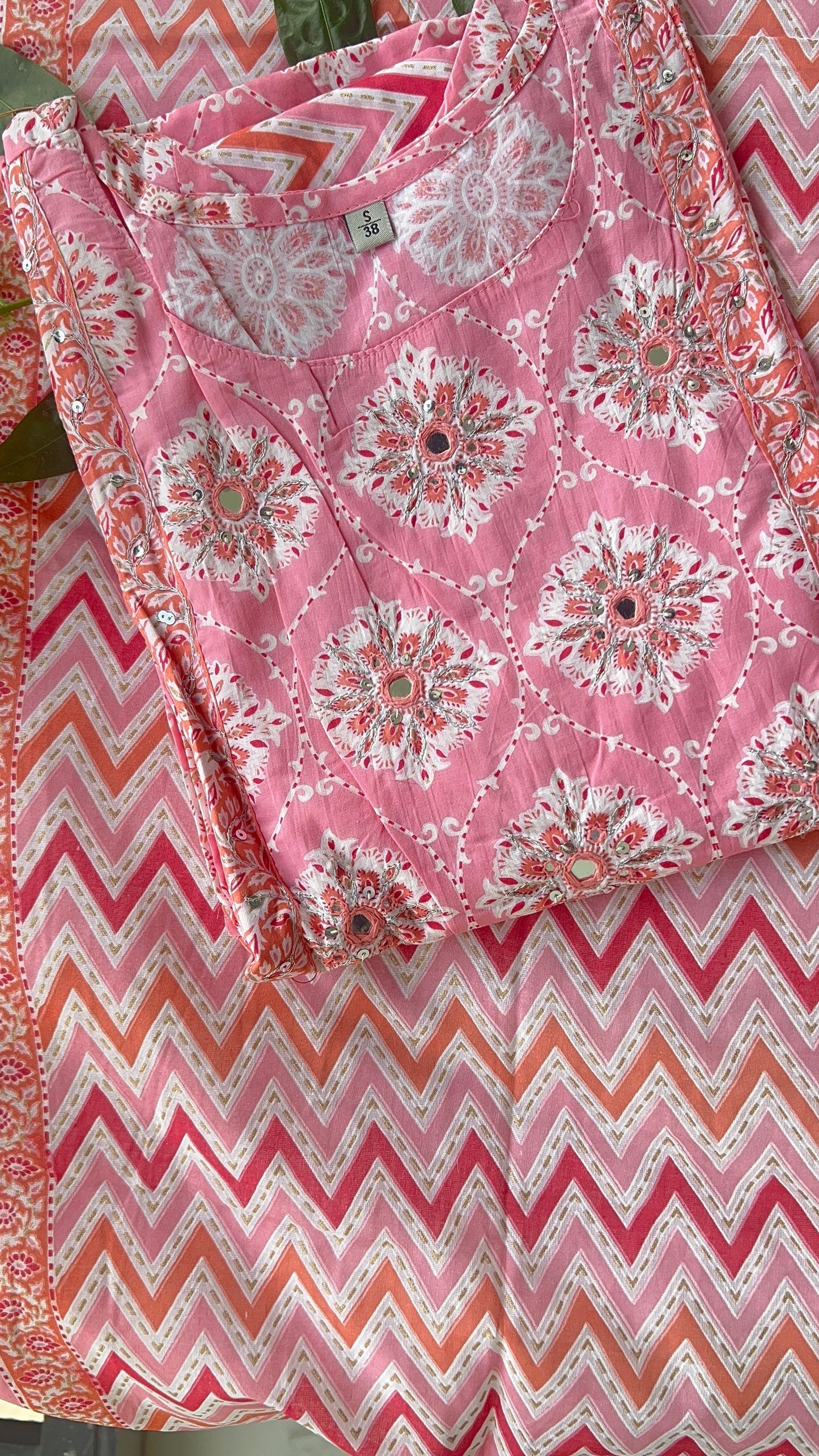 Pure Premium Light Pink Cotton Kurta Set with Dupatta ( 38 to 46)