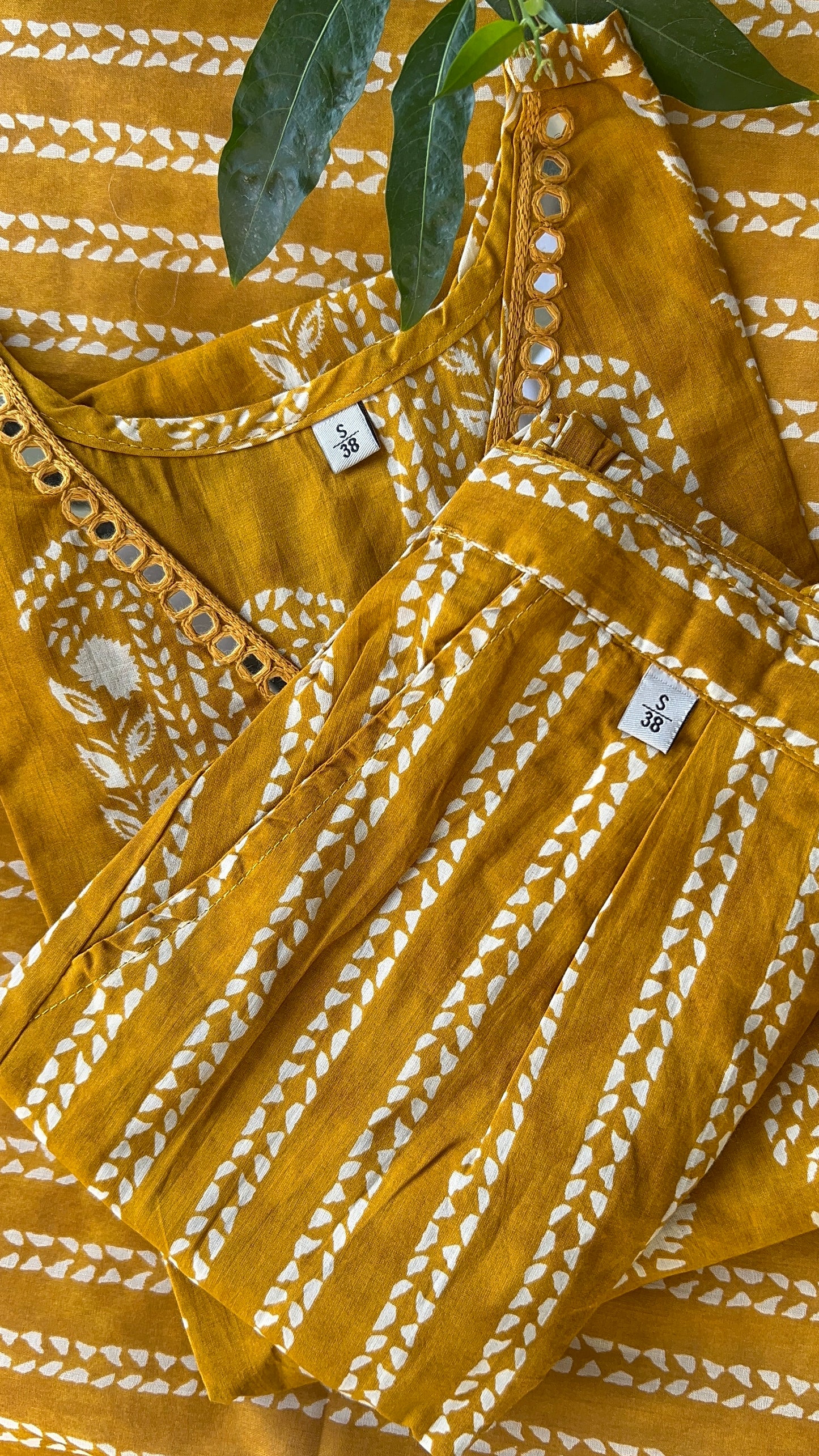 VGANG Mustard yellow cotton kurta set with dupatta (38 to 52)