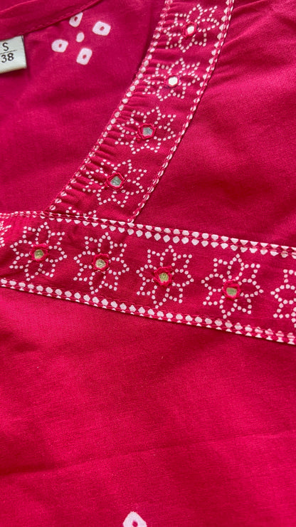 Women’s Dark Pink a cotton Kurta Set with Dupatta (38 to 46)