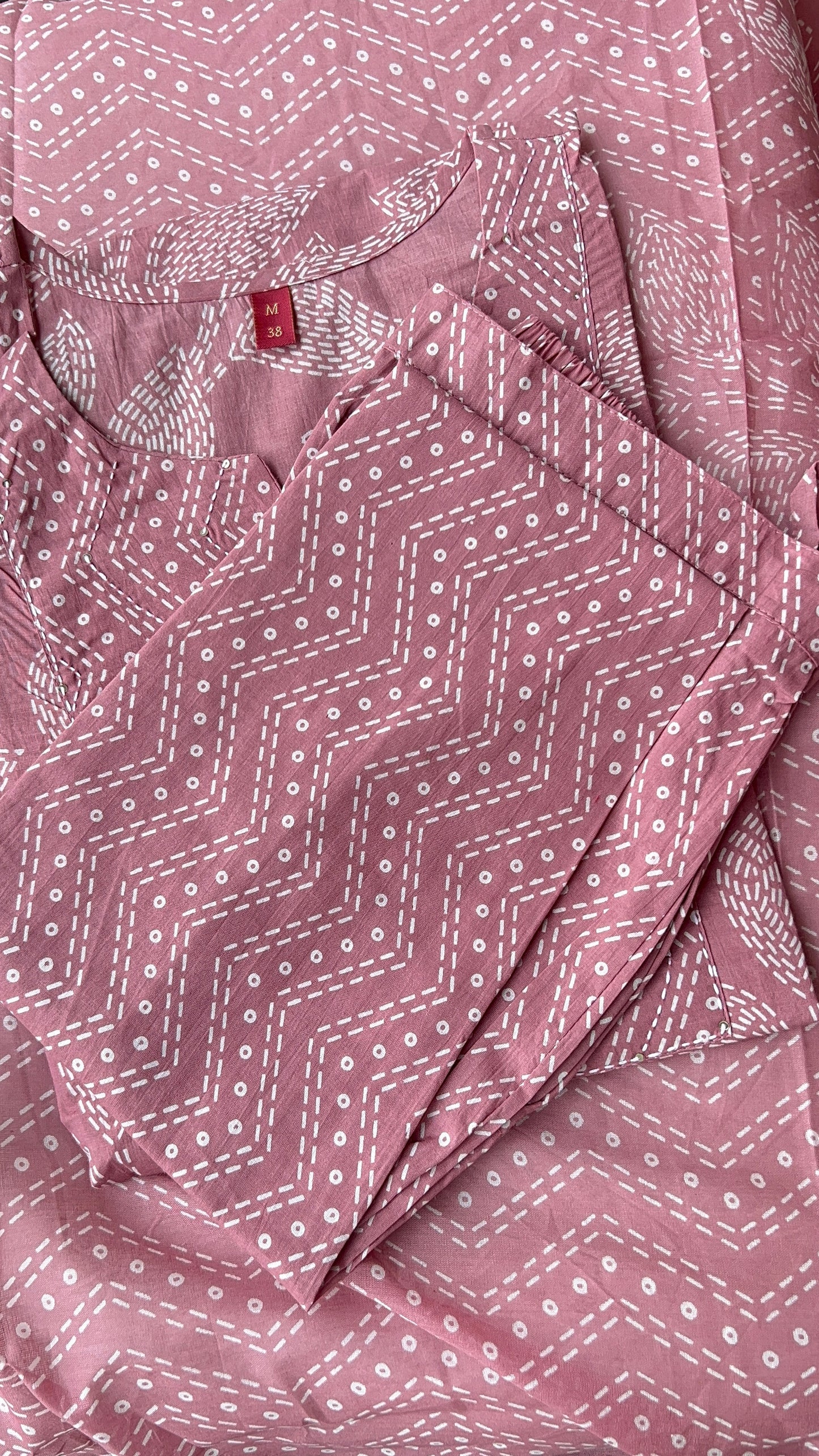 VGANG Onion Pink Cotton Kurta Set with Dupatta (38 to 52)