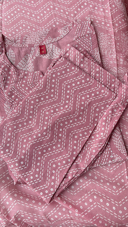 VGANG Onion Pink Cotton Kurta Set with Dupatta (38 to 52)