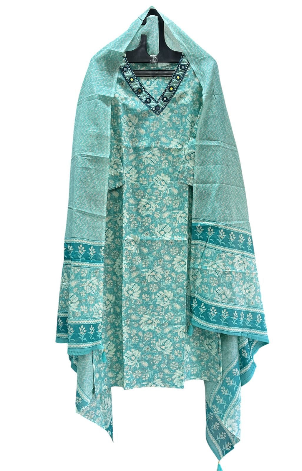 Pure Premium Sea Green Kurta set with Dupatta (38 to 52)