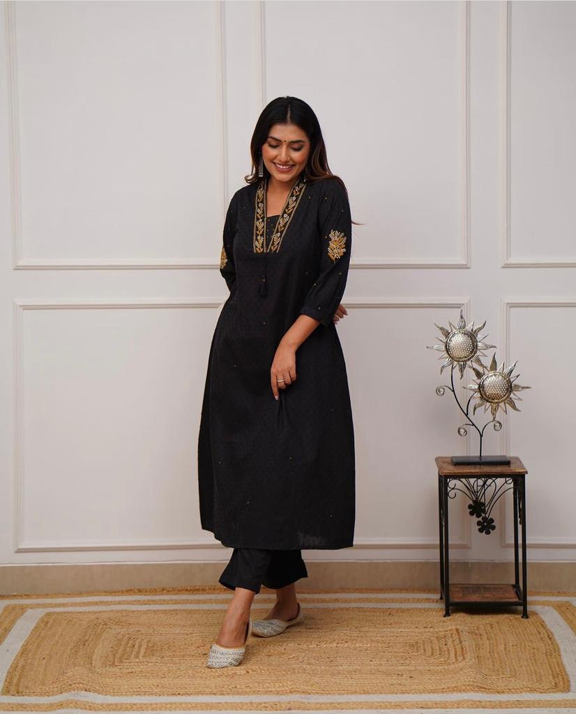 Black kurta set