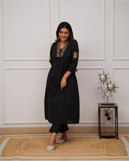 Black kurta set