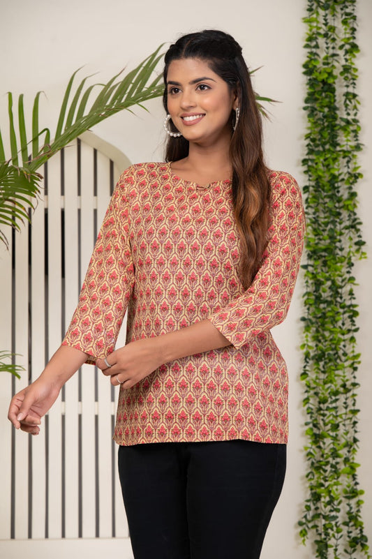 Peach Hand Block Top