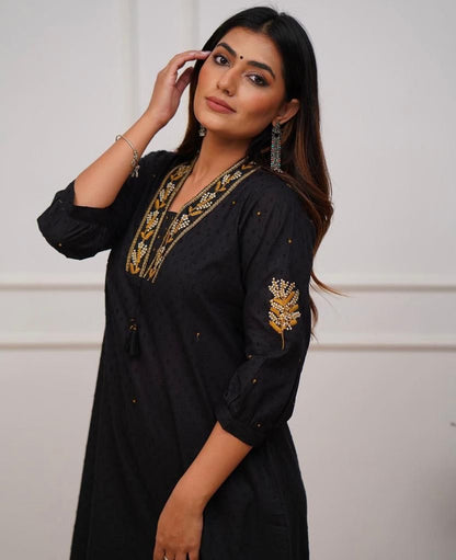 Black kurta set