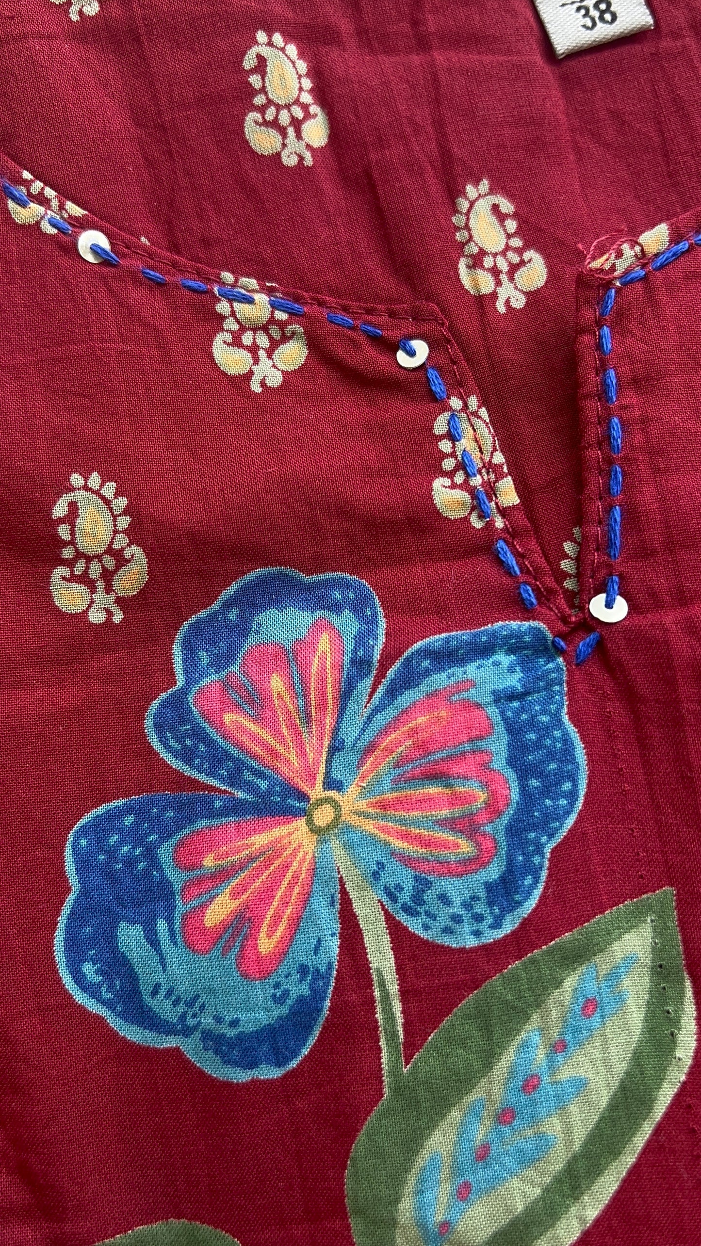 Women Maroon Aline Cotton kurta  Set with Dupatta (38 to 52)