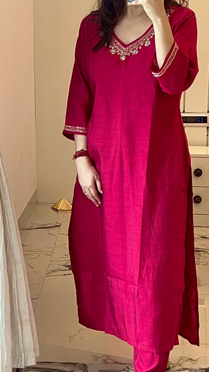 Pure Premium Slub Slik kurta set