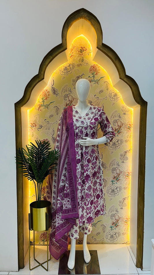 Floral print kurta set