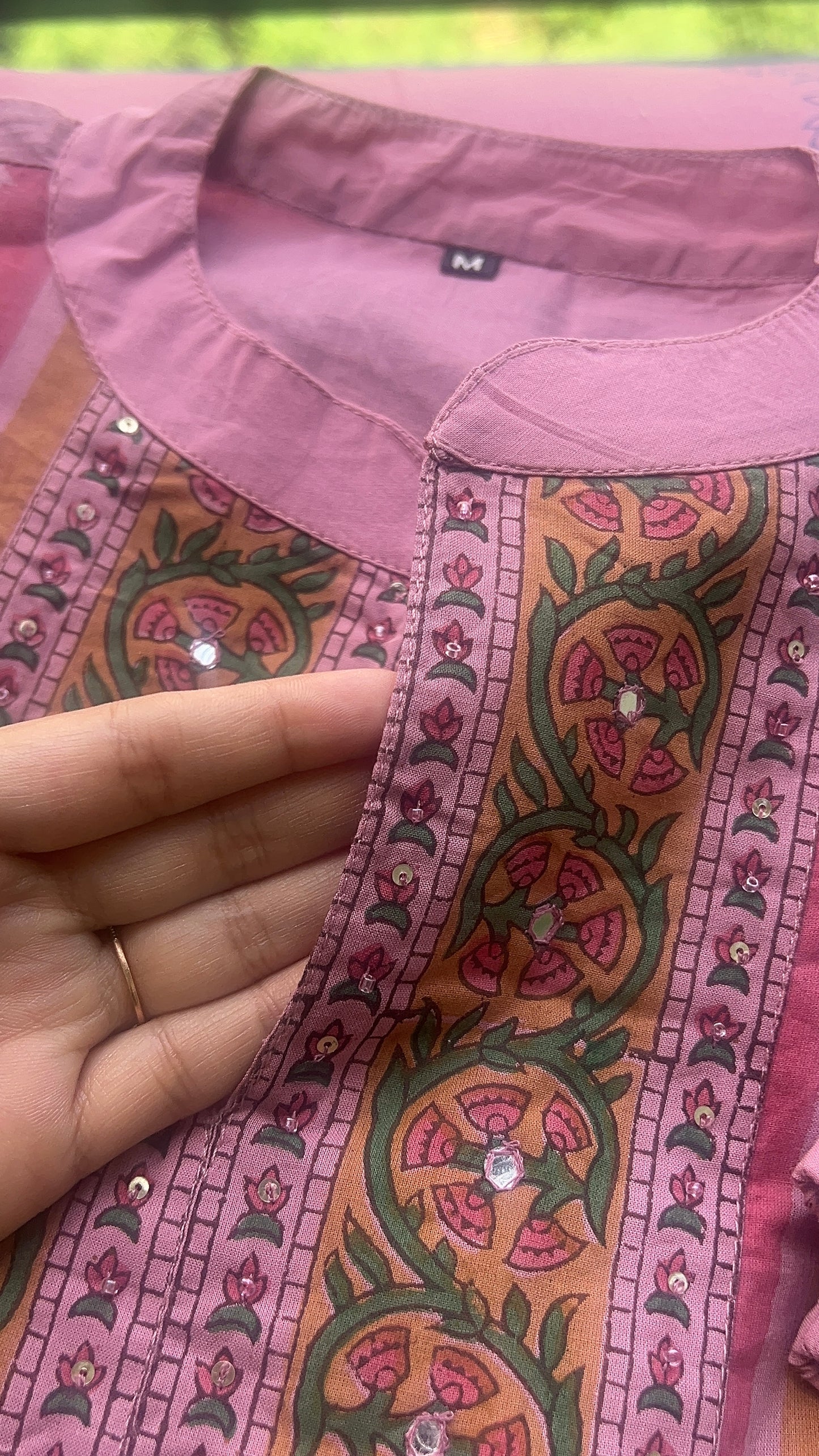 Women’s Pink Stripe Print Pure Cotton Kurta set with Dupatta(38 to 46)