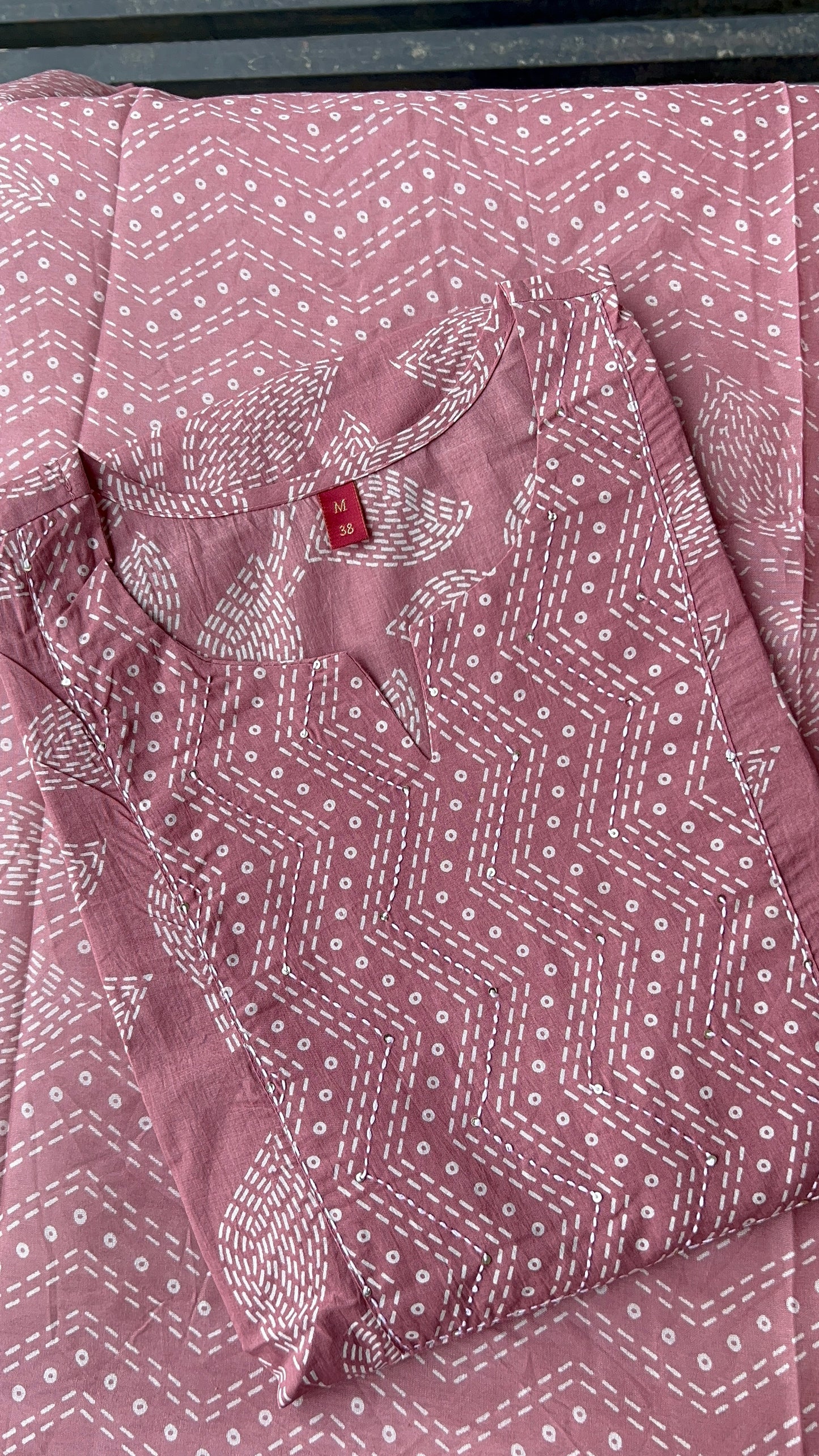 VGANG Onion Pink Cotton Kurta Set with Dupatta (38 to 52)