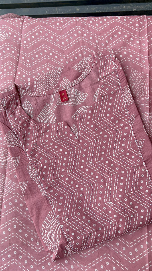 VGANG Onion Pink Cotton Kurta Set with Dupatta (38 to 52)