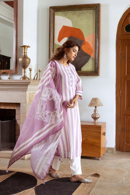 Pure Premium Linen kurta set with dupatta