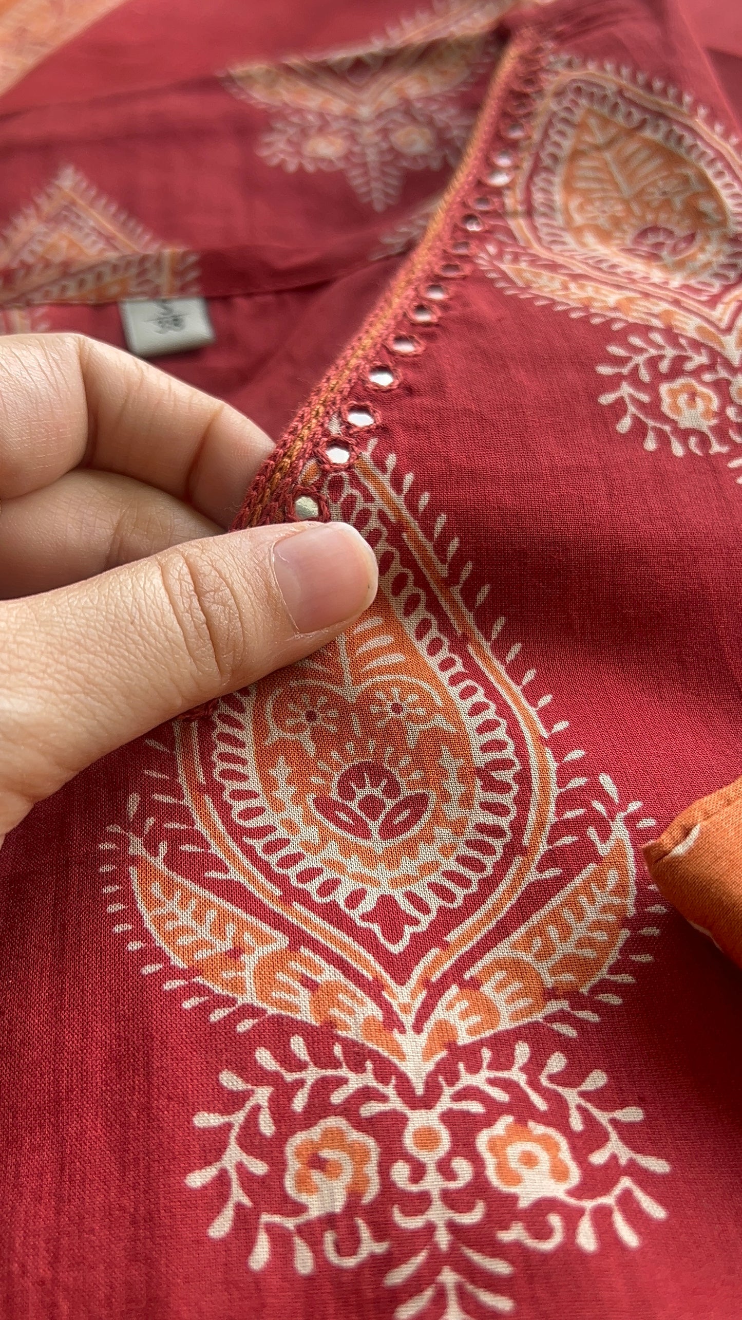 VGANG Maroon Kurta with Rust Orange Pant Cotton Kurta Set with Dupatta (38 to 52)